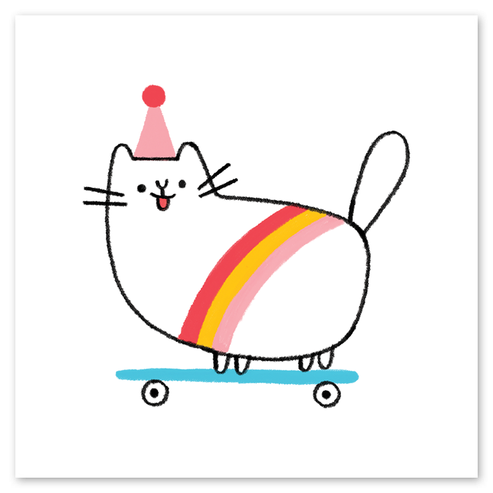  Skateboard Kitty Tattly Temporary Tattoos、mySite、ghnorth