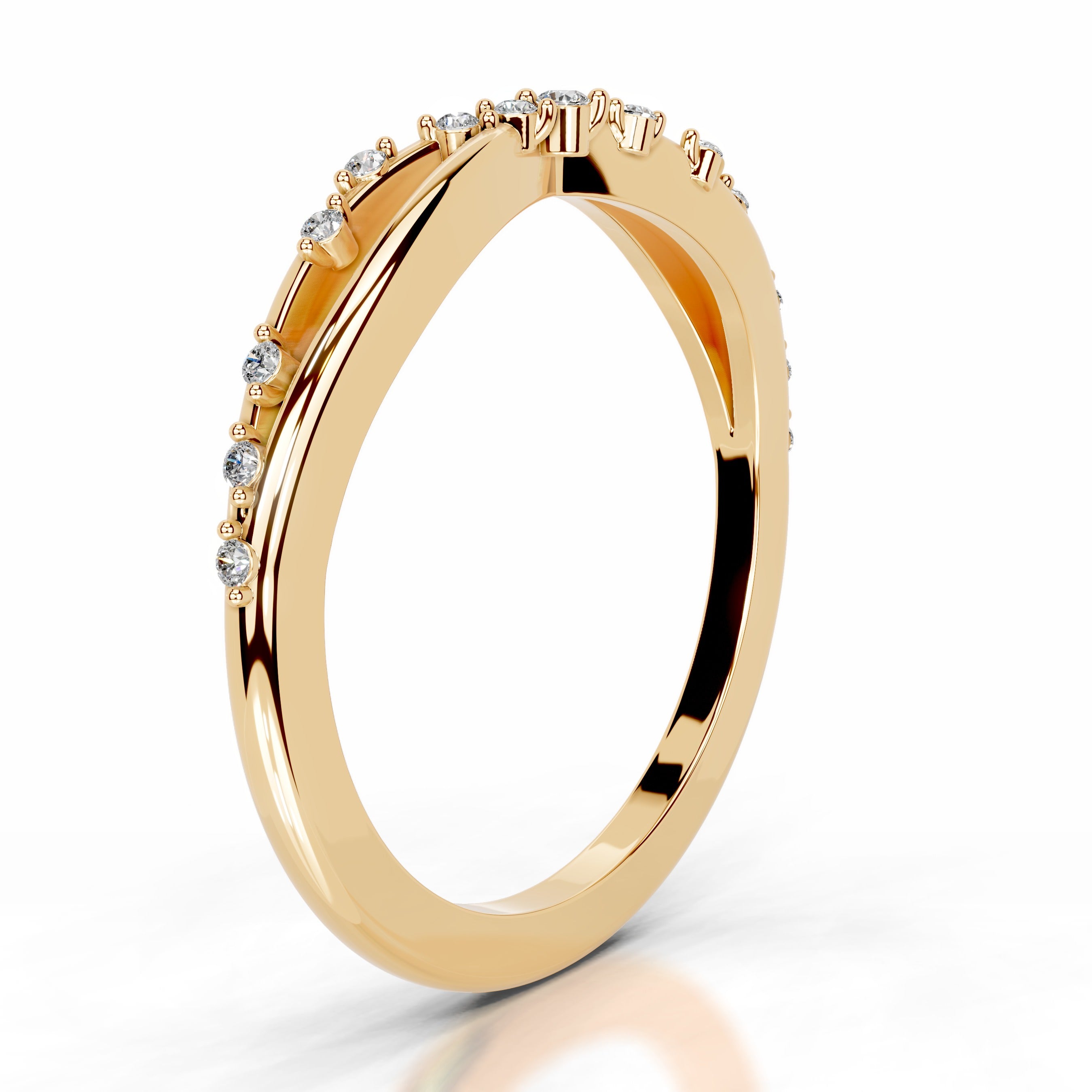 Ausha Diamond Wedding band - 18K Yellow Gold、mySite、hinf8tx79
