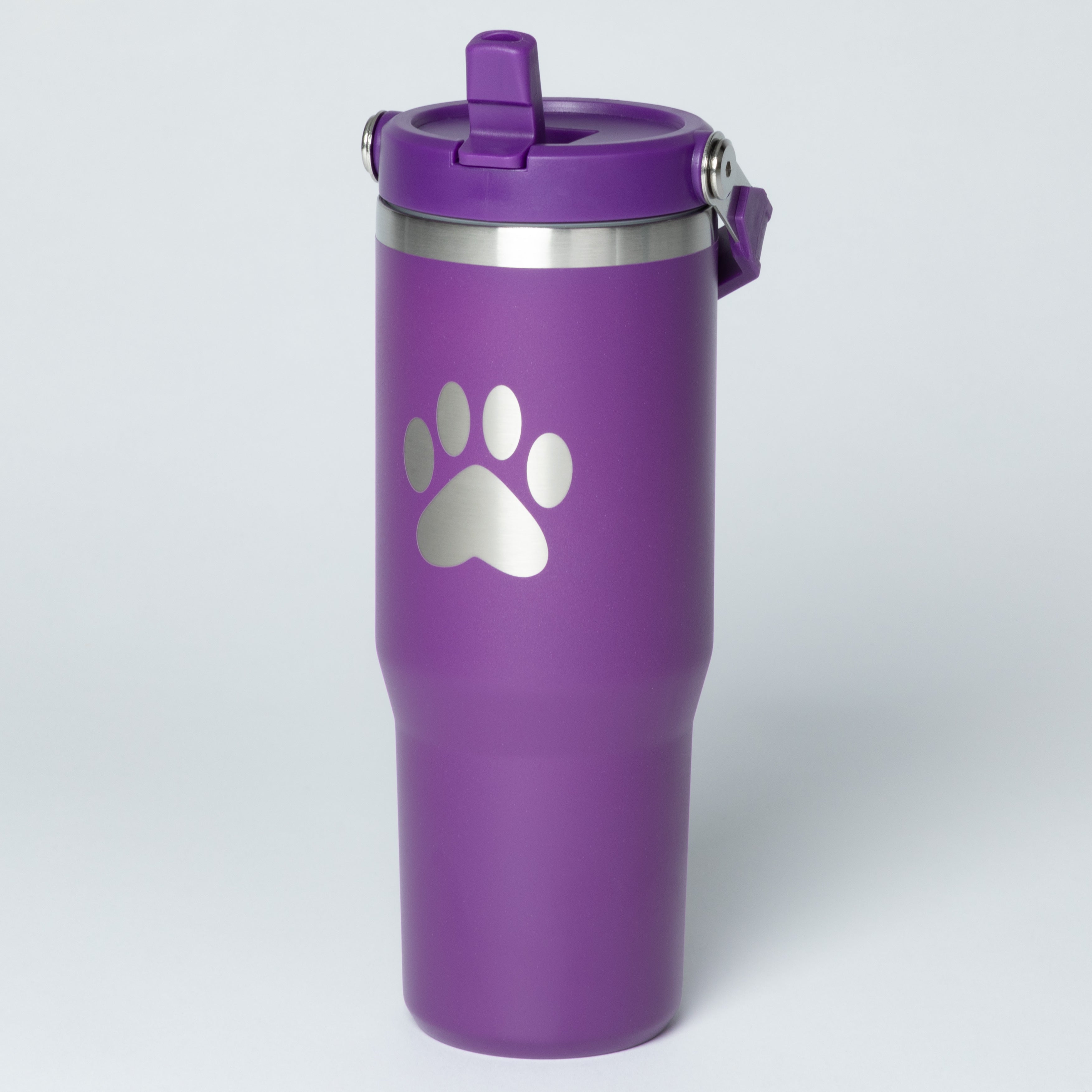 Paw Print Stainless Steel Tumbler with Flip Straw - 30 oz、mySite、camillekostekn