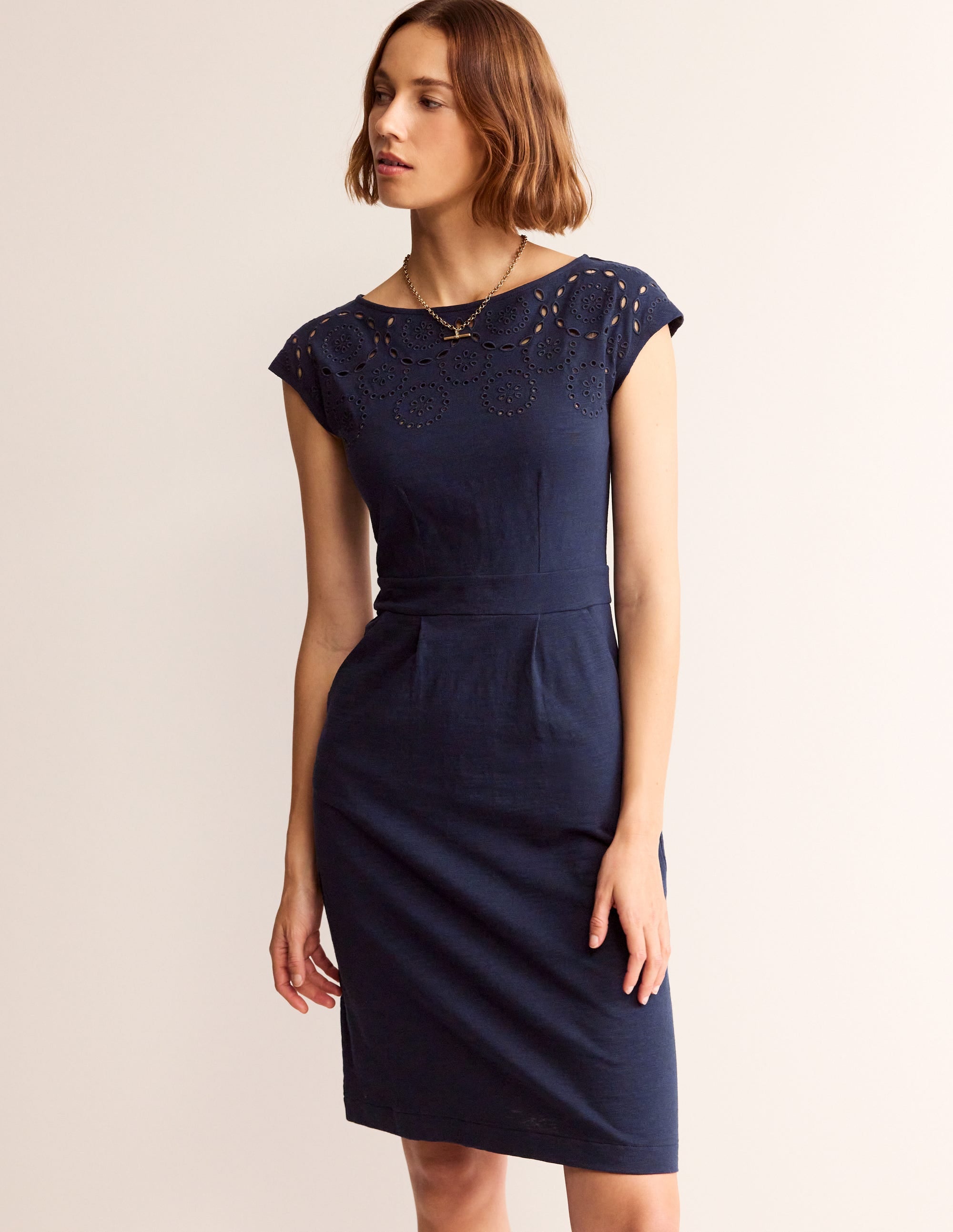  Florrie Broderie Dress-Light Navy、mySite、ashleygrahame