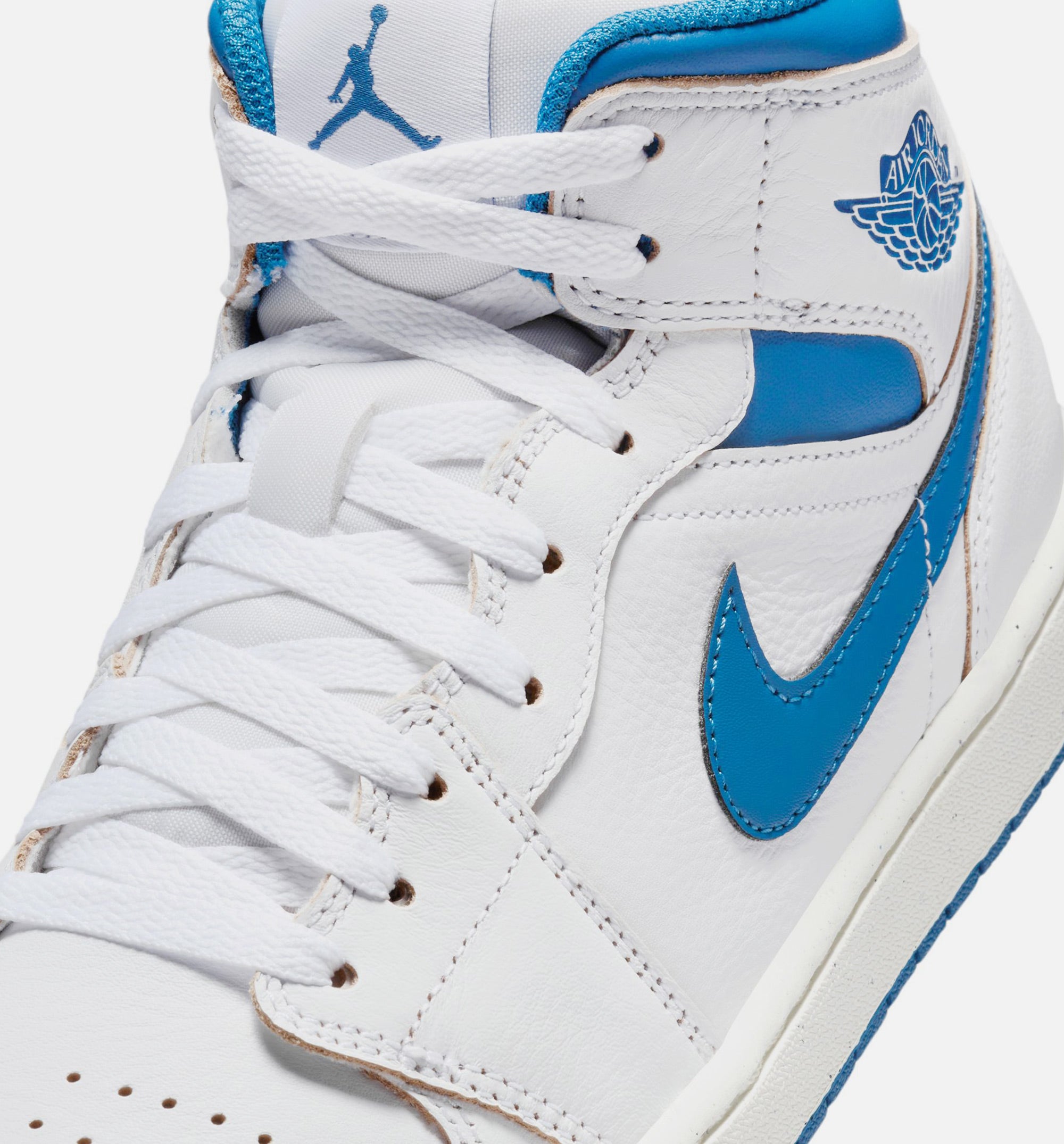 Air Jordan 1 Mid SE Industrial Blue Mens Lifestyle Shoe - White/Industrial Blue/Sail、mySite、dreamappss