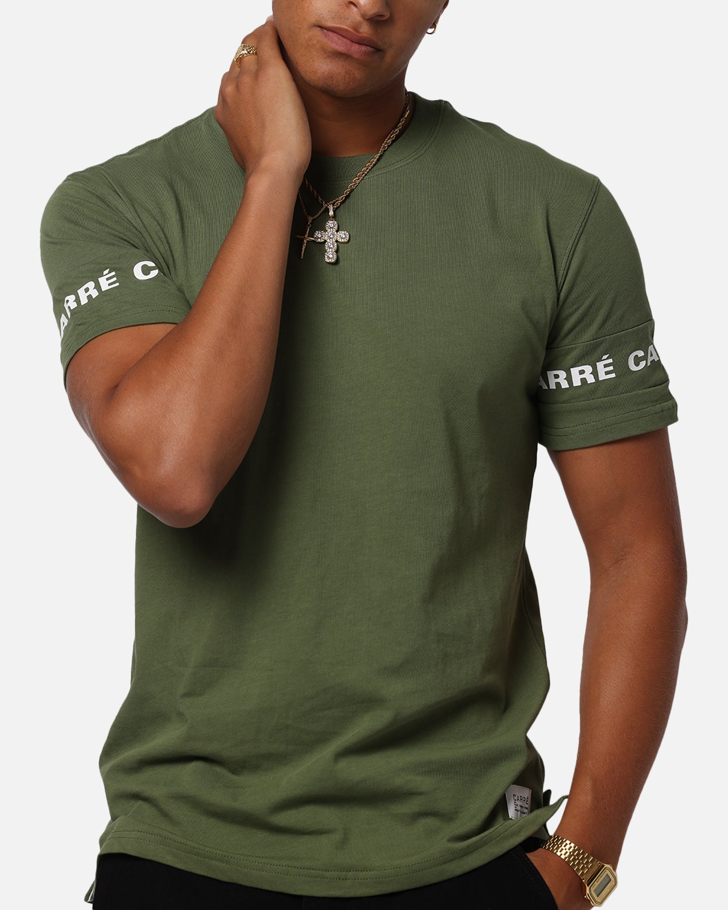 Carre La Manche T-Shirt Khaki、mySite、zt4zffjzw