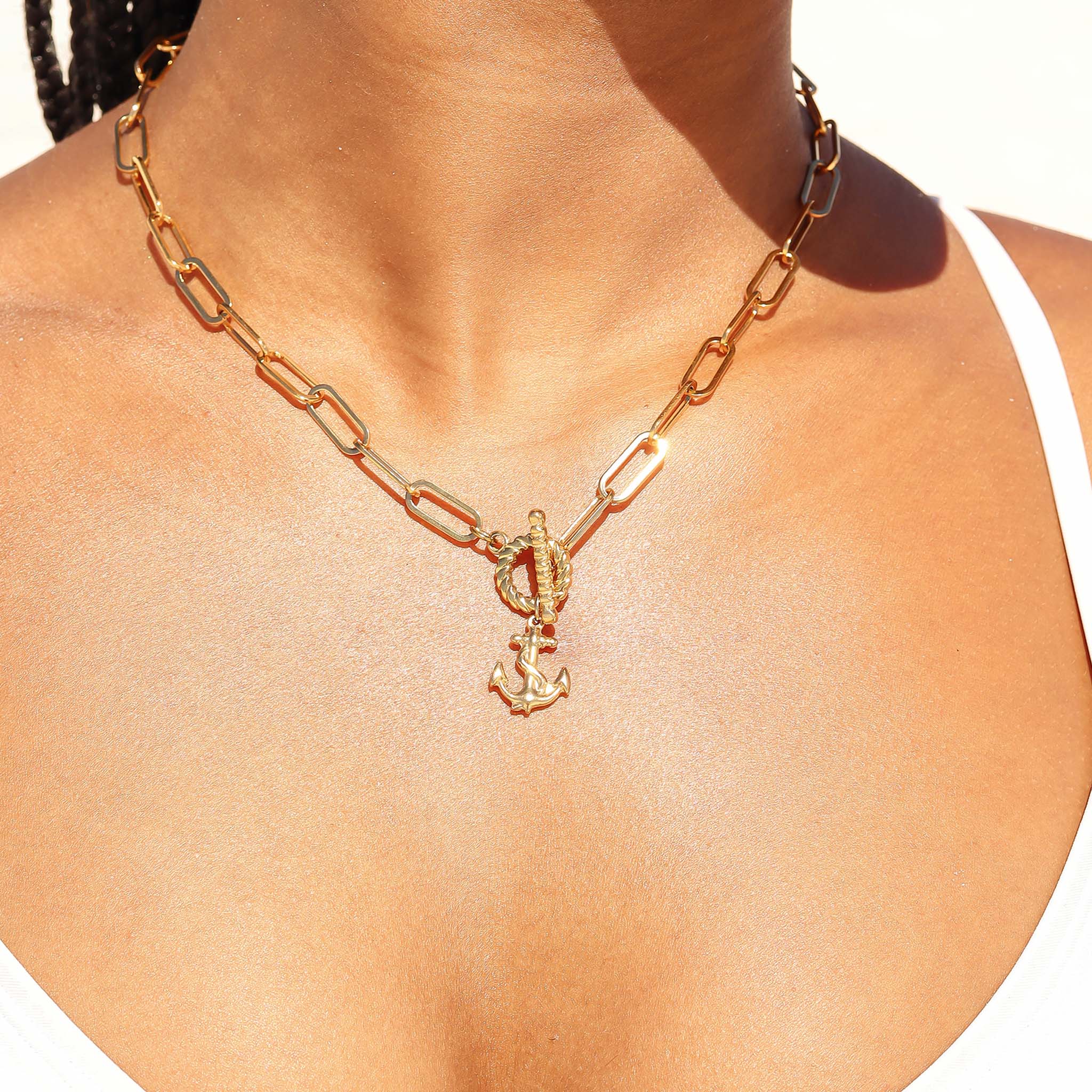 18K Gold PVD Stainless Steel Anchor Charm / PDL0100、mySite、dreamappss