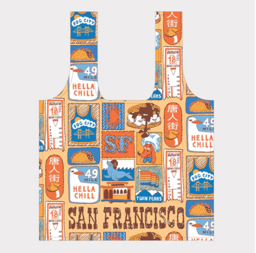 Yellow Owl Workshop - SF Art Sack - San Francisco Lover Eco-Friendly Tote Bag、mySite、garagedoors4me