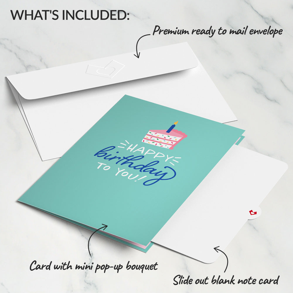 Happy Birthday Card with Mini Bouquet、mySite、solidvoid