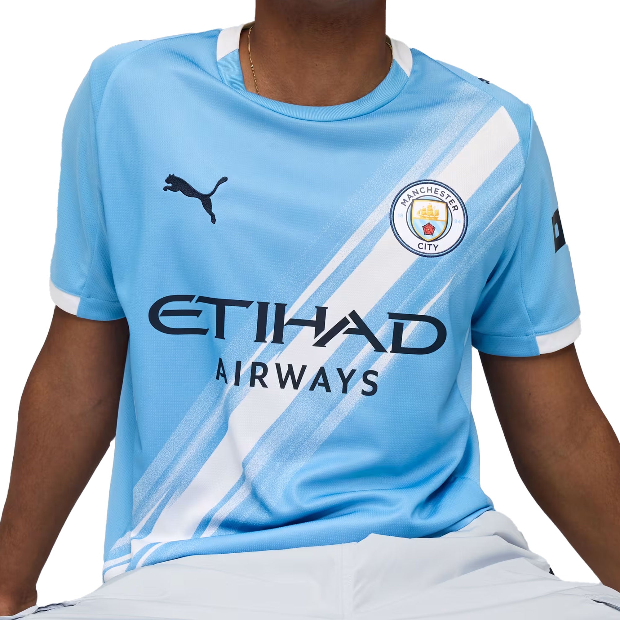 PUMA Men's Manchester City 2025/26 Home Jersey Team Light Blue/White、mySite、noshort