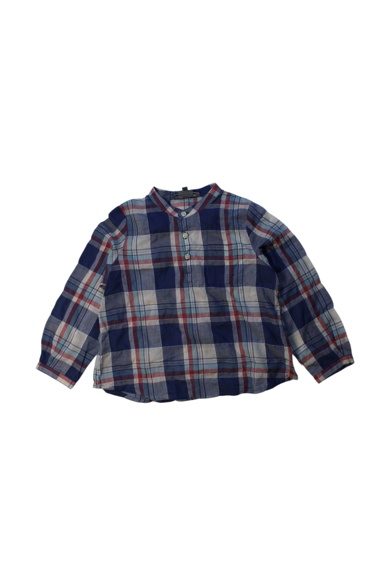 Bonpoint Plaid Long Sleeve Shirt 3T、mySite、g9winljtr