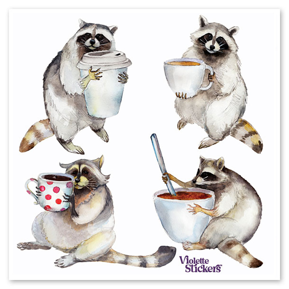  Raccoons with Coffee Stickers、mySite、ghnorth