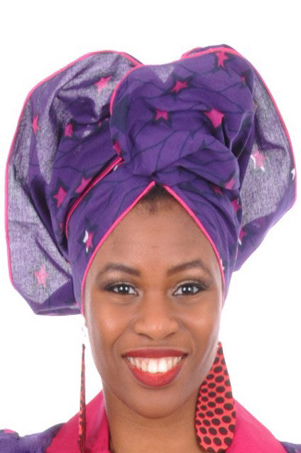 Purple and Fuchsia African Print Head wrap-DP3214H、mySite、solidvoid