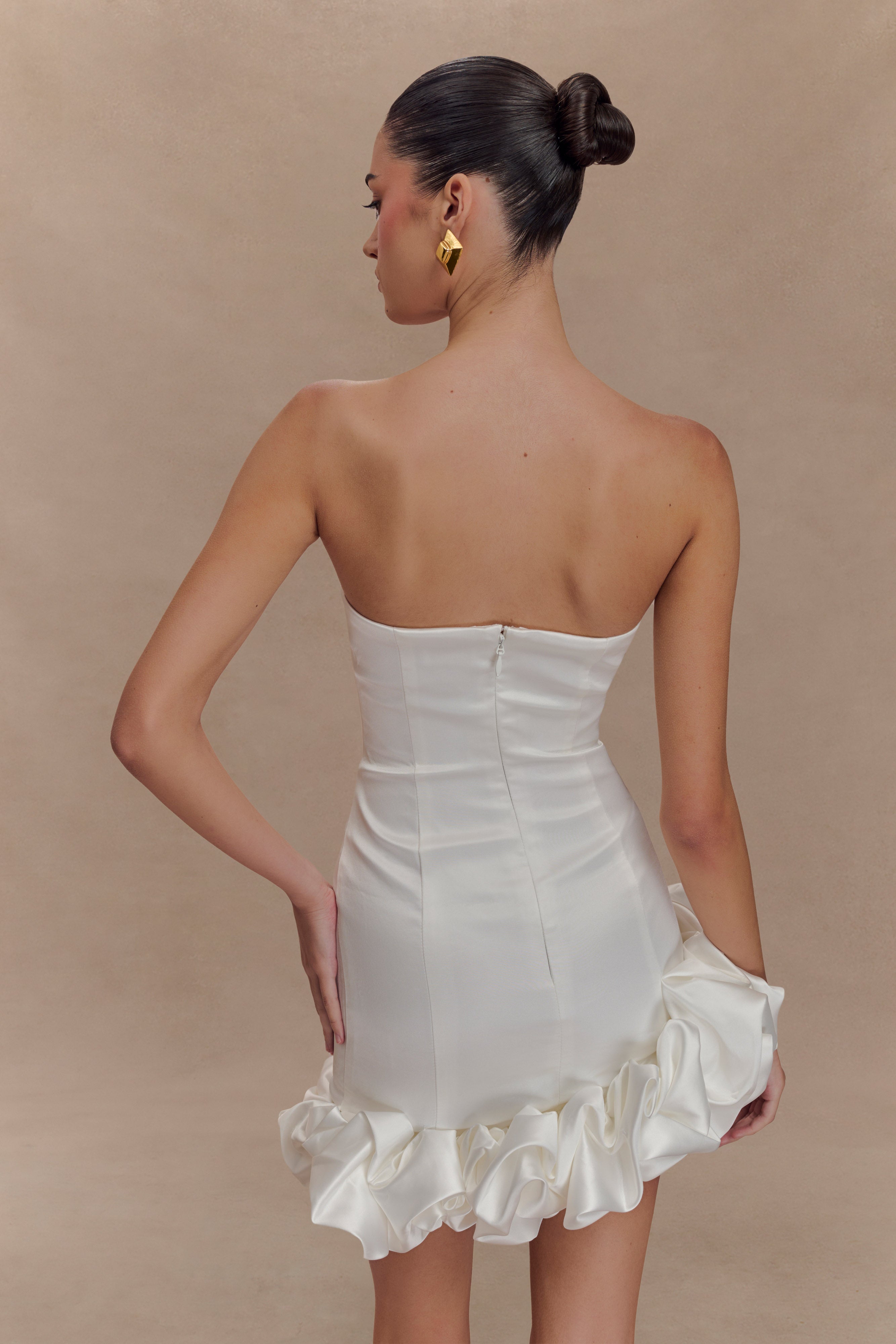 Alba Bubble Mini Dress - White、mySite、solidvoid