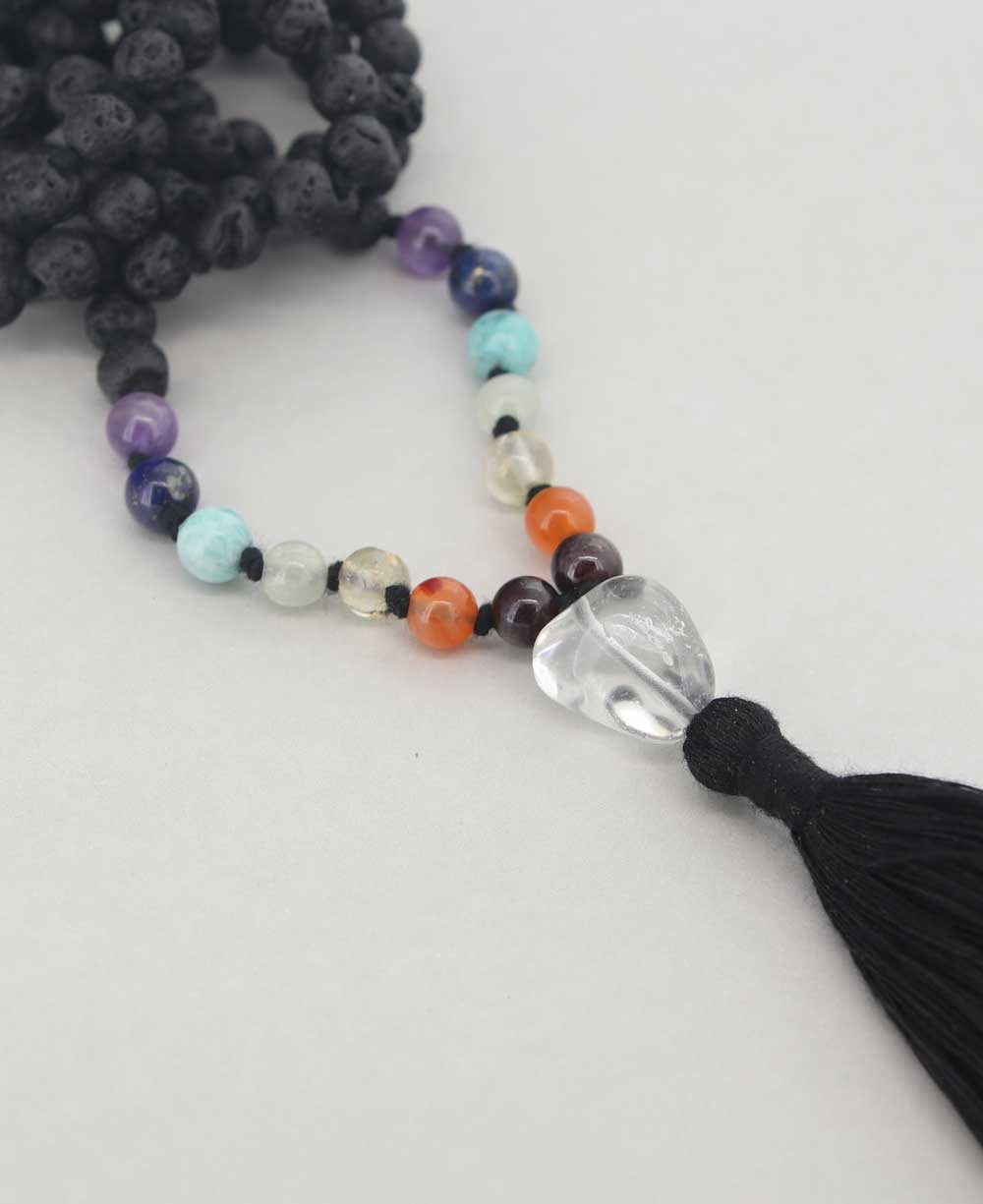 Seven Chakras Lava Beads Meditation Japa Mala、mySite、topwebapps