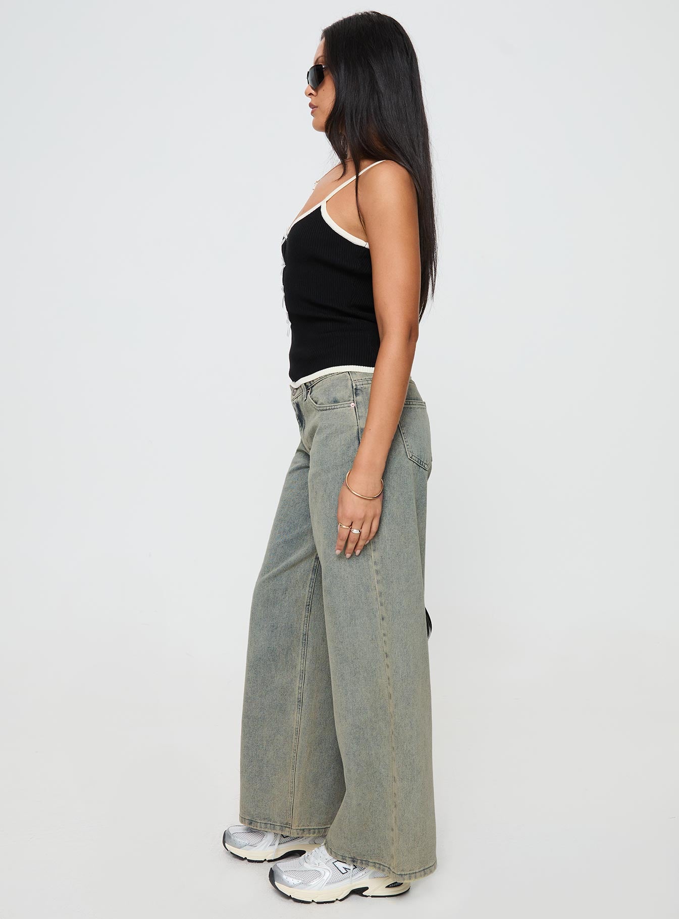 Jaycee Low Rise Wide Leg Jeans Antique Wash、mySite、solidvoid