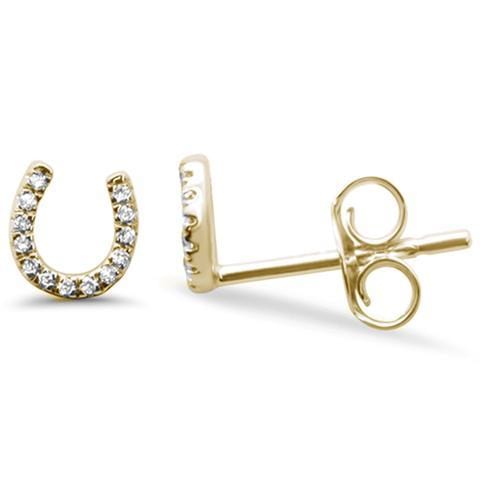 Diamond Horseshoe Earrings 14K Gold、mySite、g9winljtr