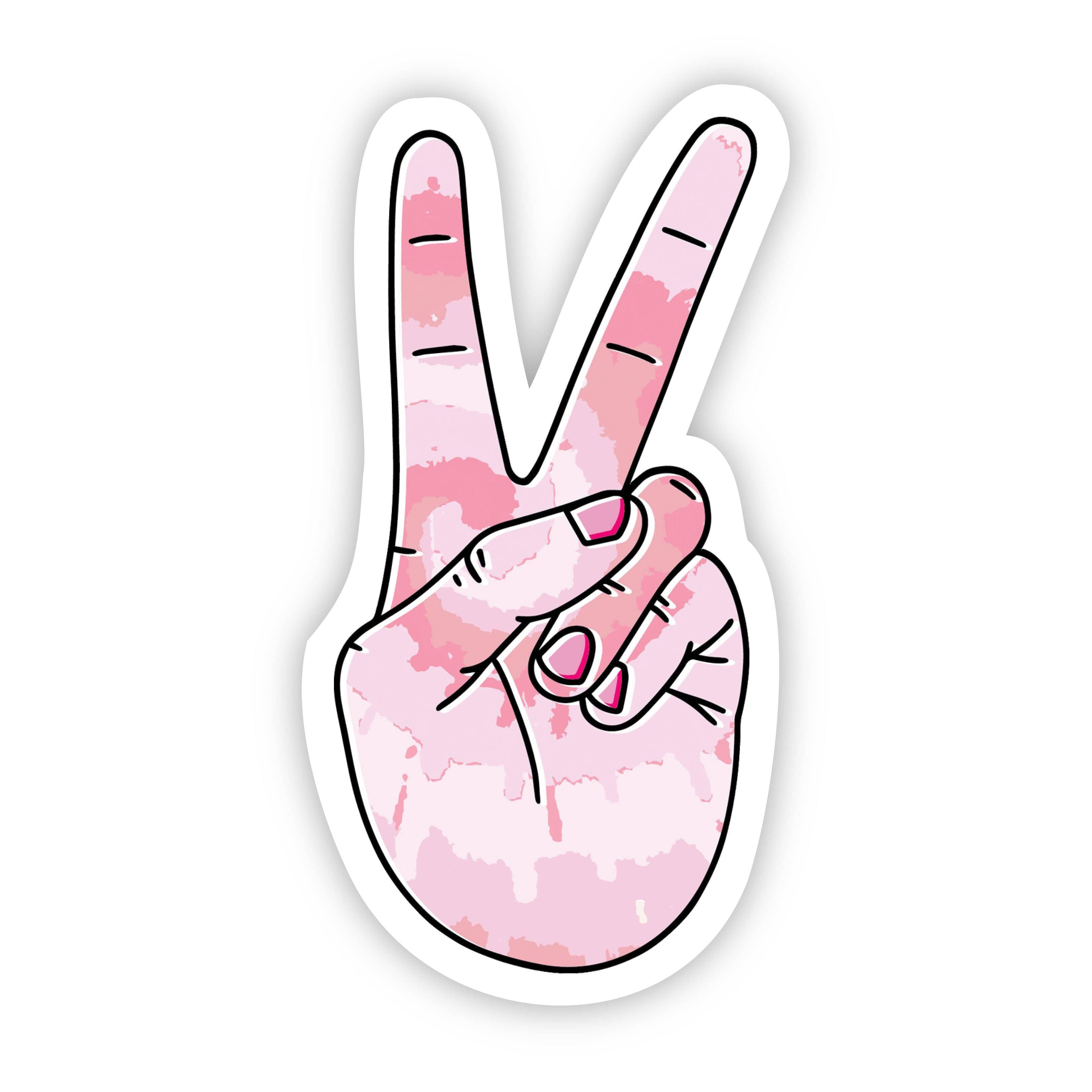  Peace Sign Pink Aesthetic Sticker、mySite、elrpsem3k