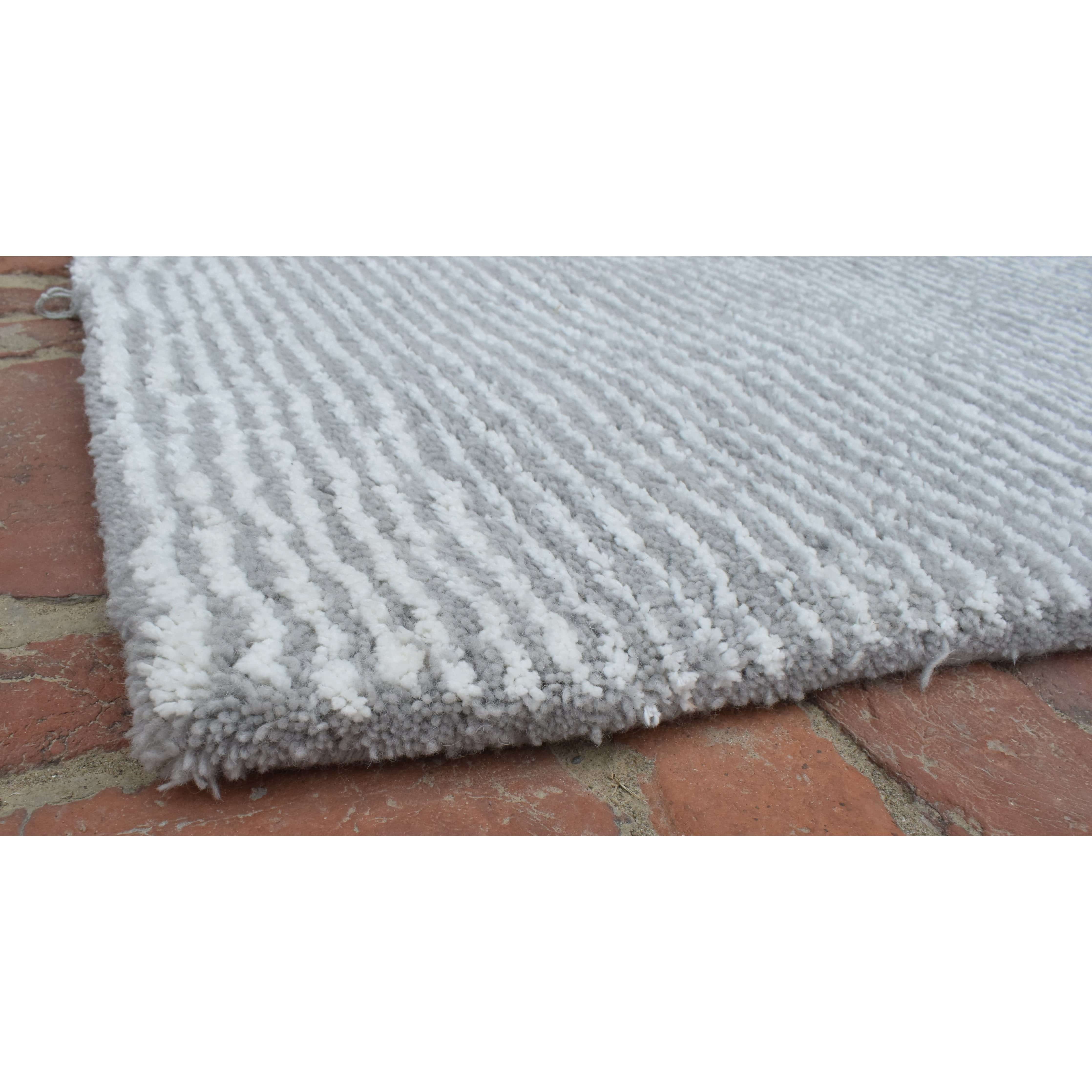 Seersucker Ivory Grey Wool Cotton Shag Rug、mySite、gigharbornorthrealestate