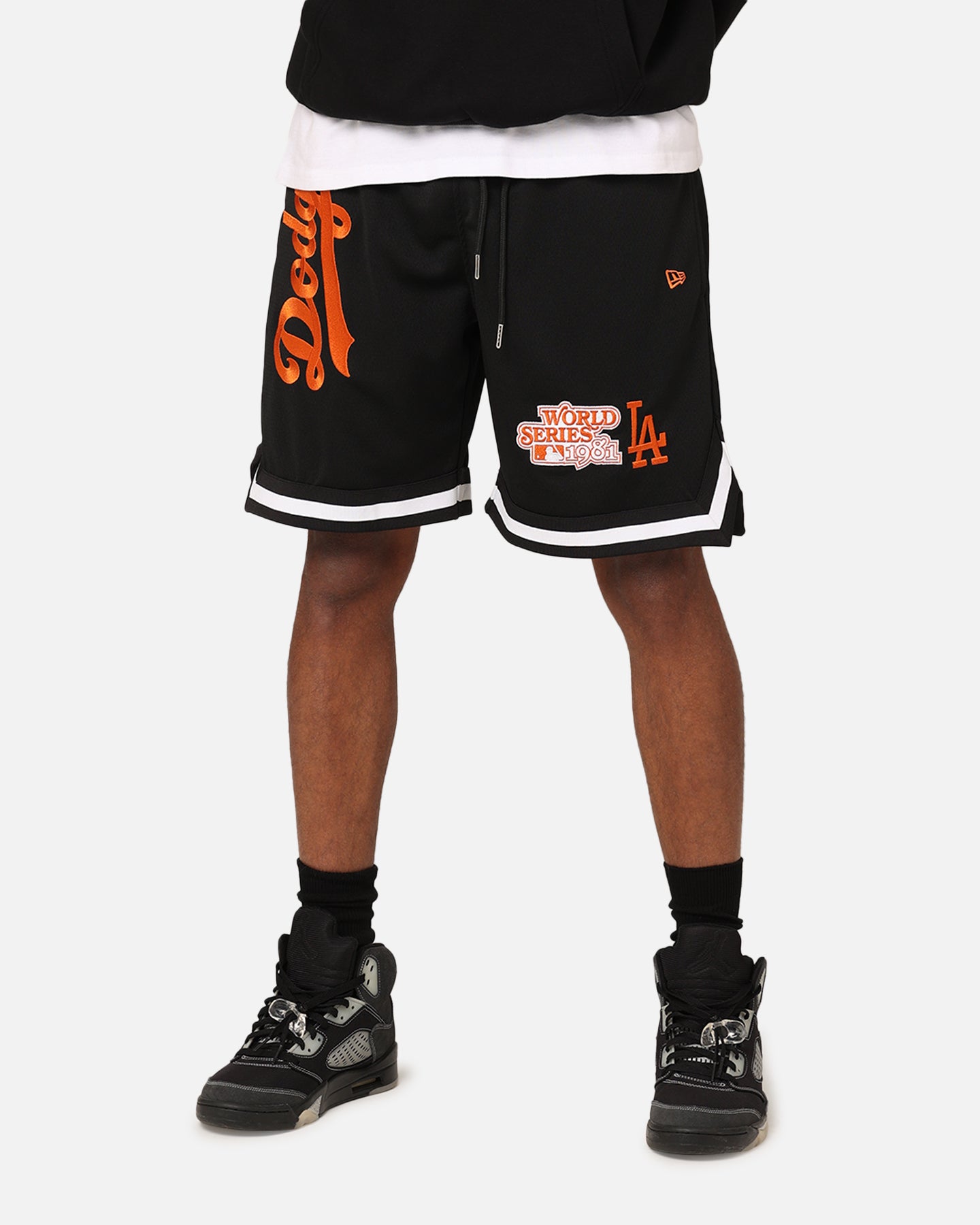New Era Los Angeles Dodgers 'Scary Nights' Mesh Shorts Black/Orange、mySite、zt4zffjzw
