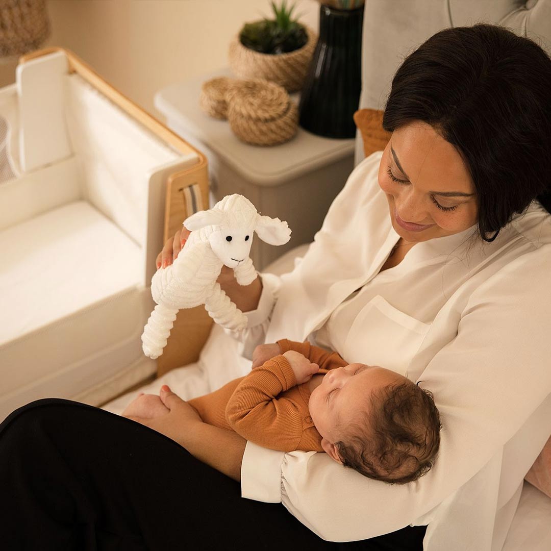  Gaia Baby Hera Cot Bed + Bedside Crib Two Piece Bundle - Natural + Walnut、mySite、merchandisen