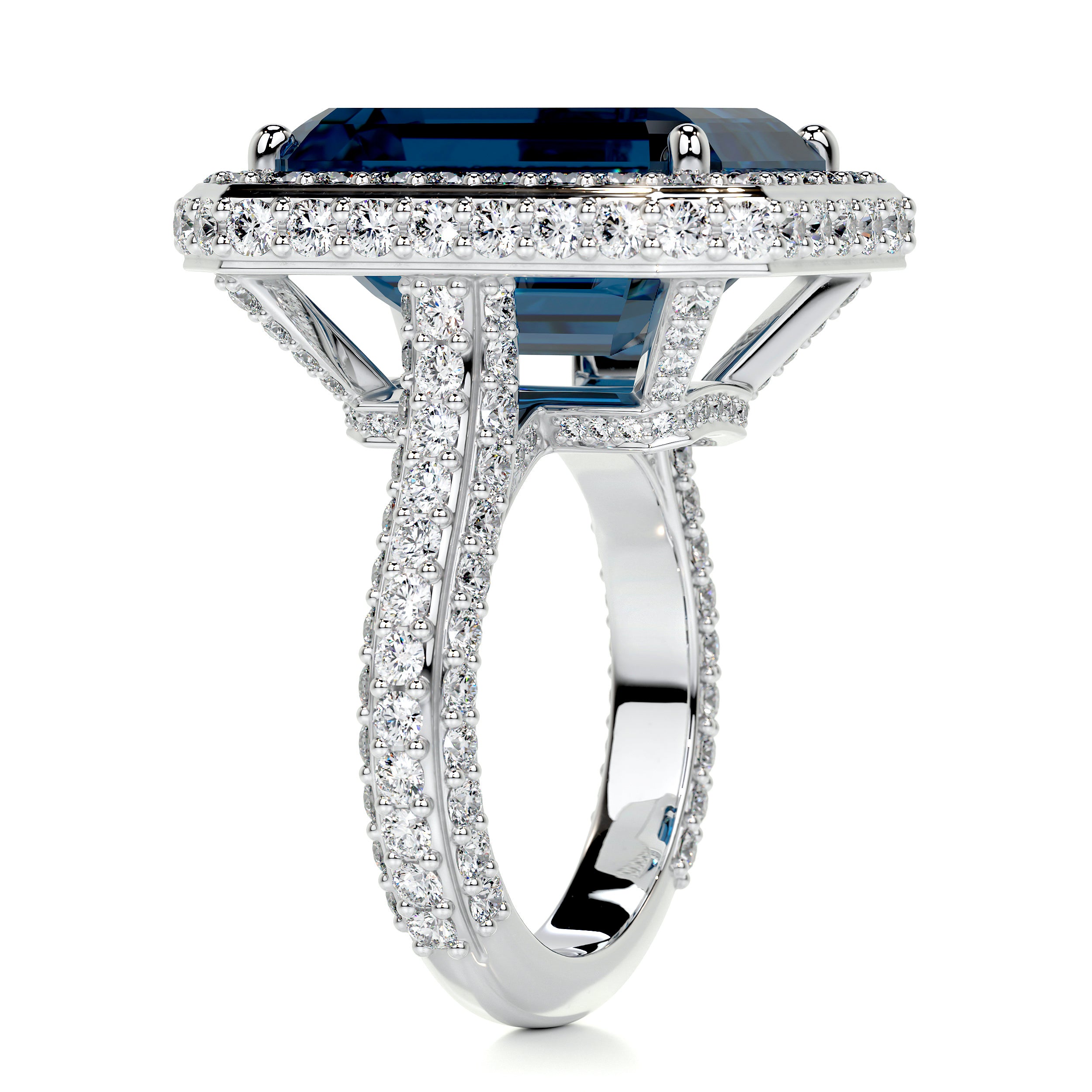 Mackenzie Gemstone & Diamonds Ring (12 Carat) -Platinum、mySite、hinf8tx79