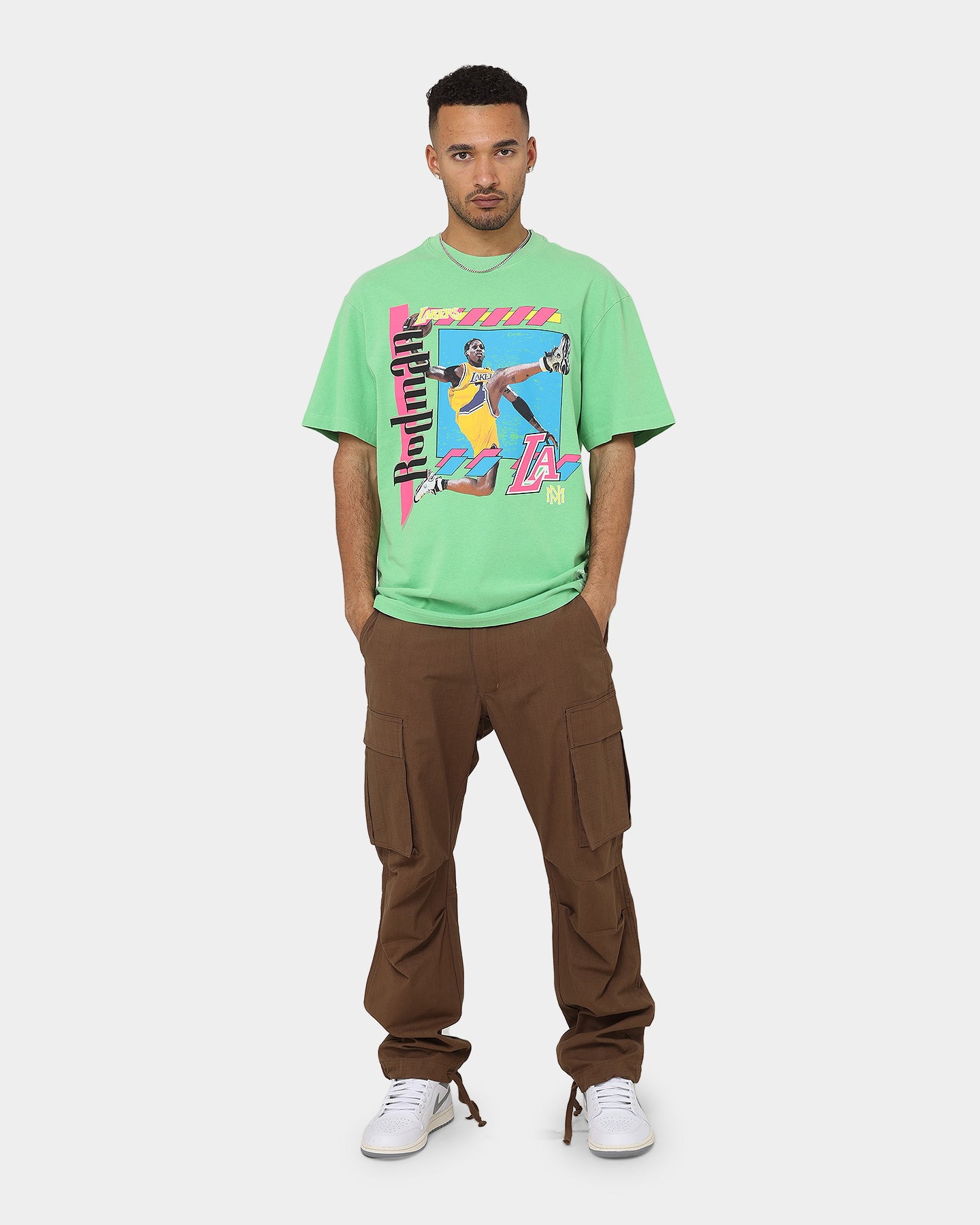 Mitchell & Ness Dennis Rodman Los Angeles Lakers Player Vibes T-Shirt Neon Green、mySite、zt4zffjzw