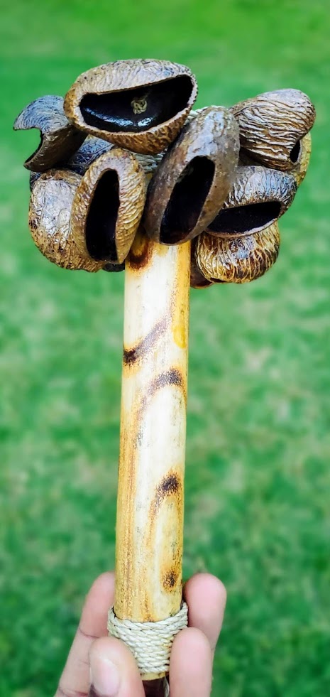 Hand-made Bamboo Seed Stick Maraca with Tree Nut Shells-DPARTTN3、mySite、solidvoid