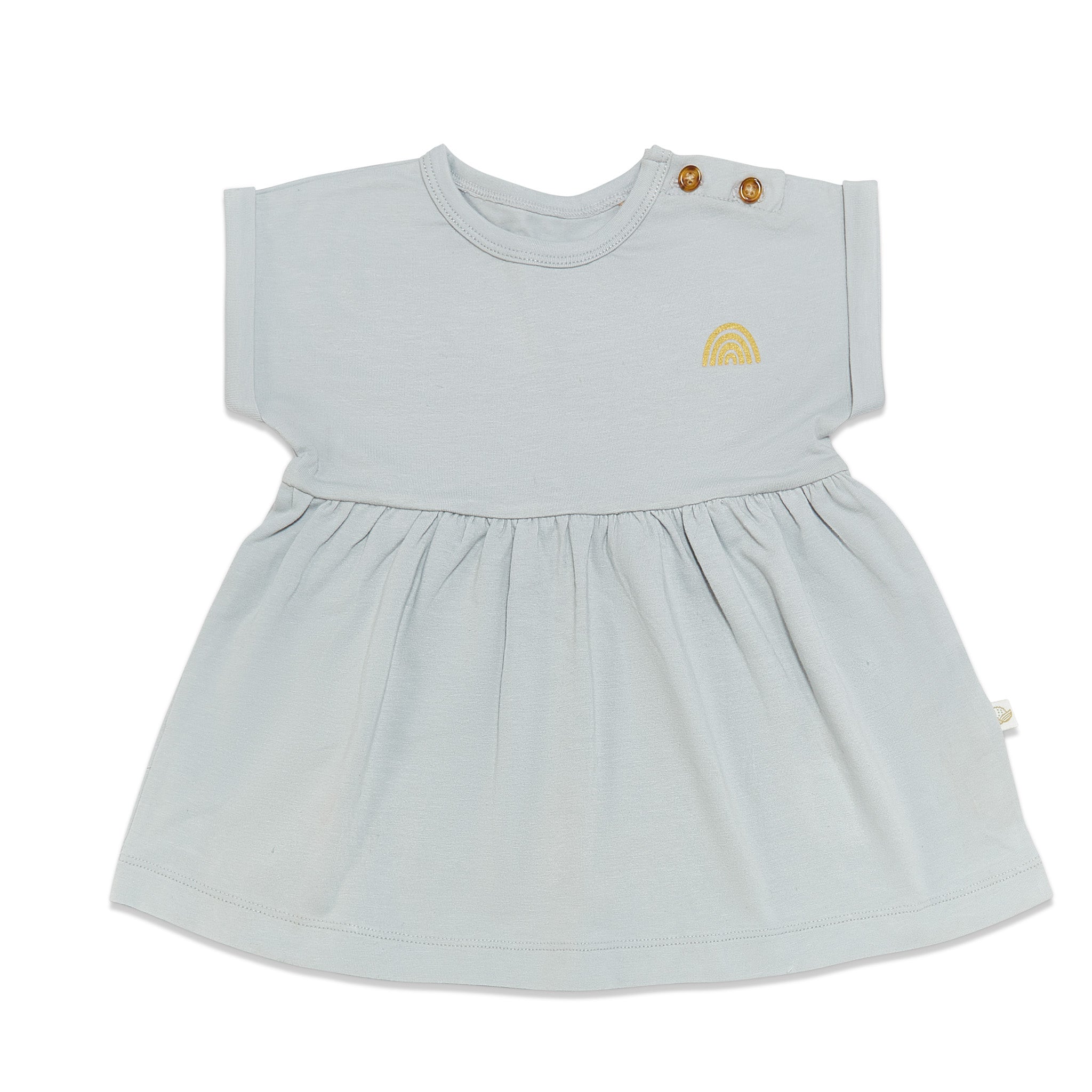 RETIRED - Organic Short Sleeve Twirl Dress - Pearl Blue、mySite、g9winljtr