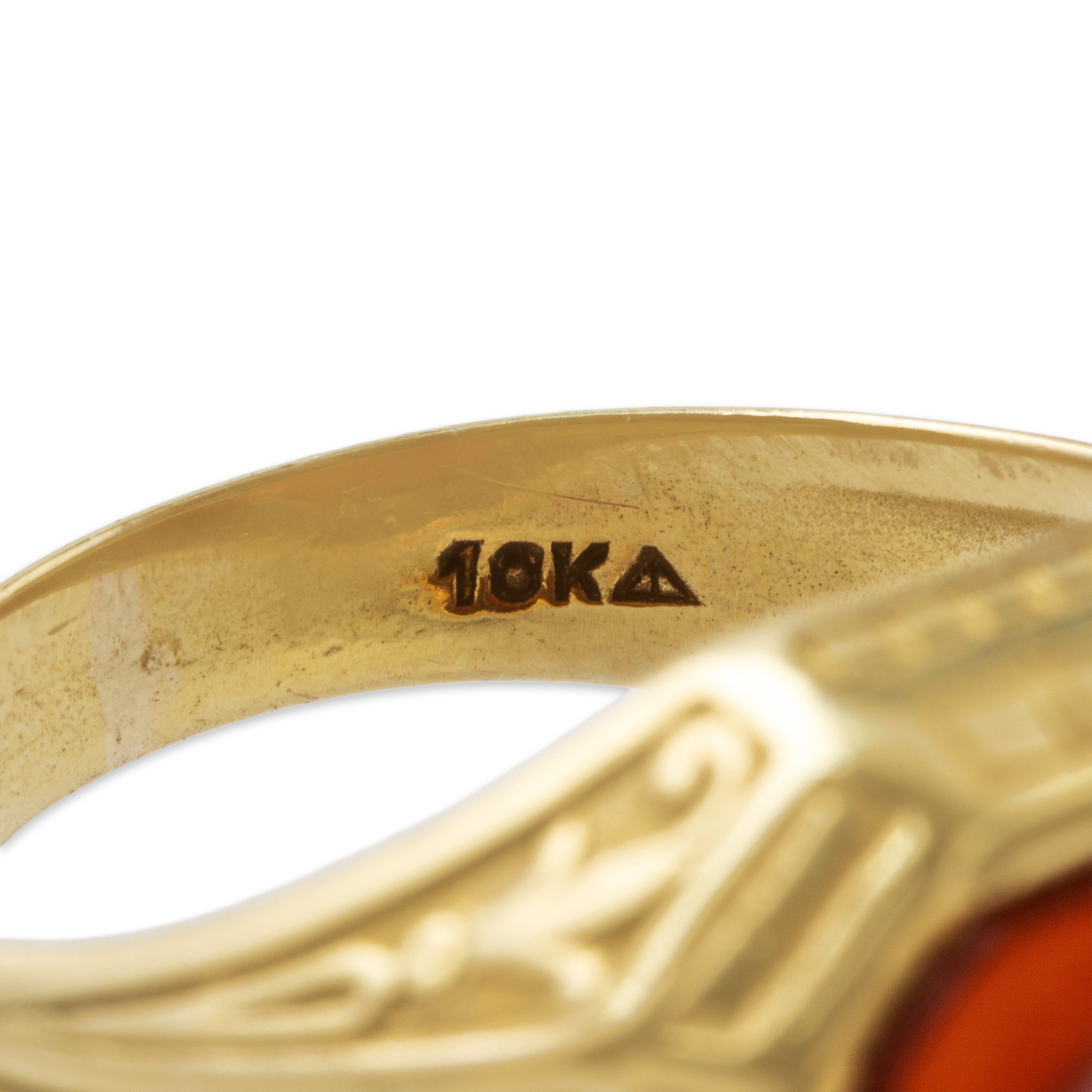 Antique 10k Yellow Gold Hardstone Etruscan Revival Cameo Ring 8.50、mySite、hinf8tx79