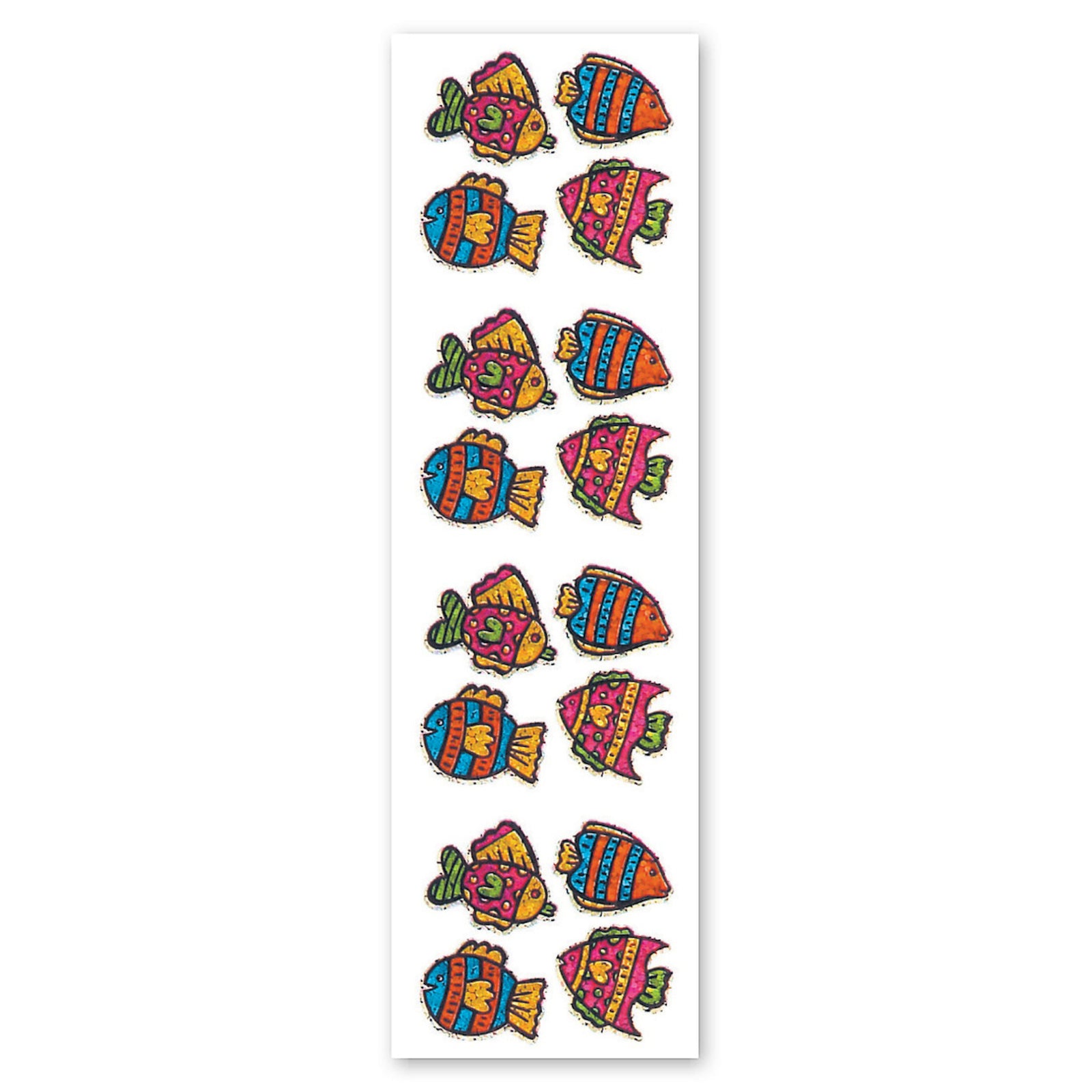  Four Tropical Fish Sparkly Prismatic Stickers - Packaged、mySite、ghnorth