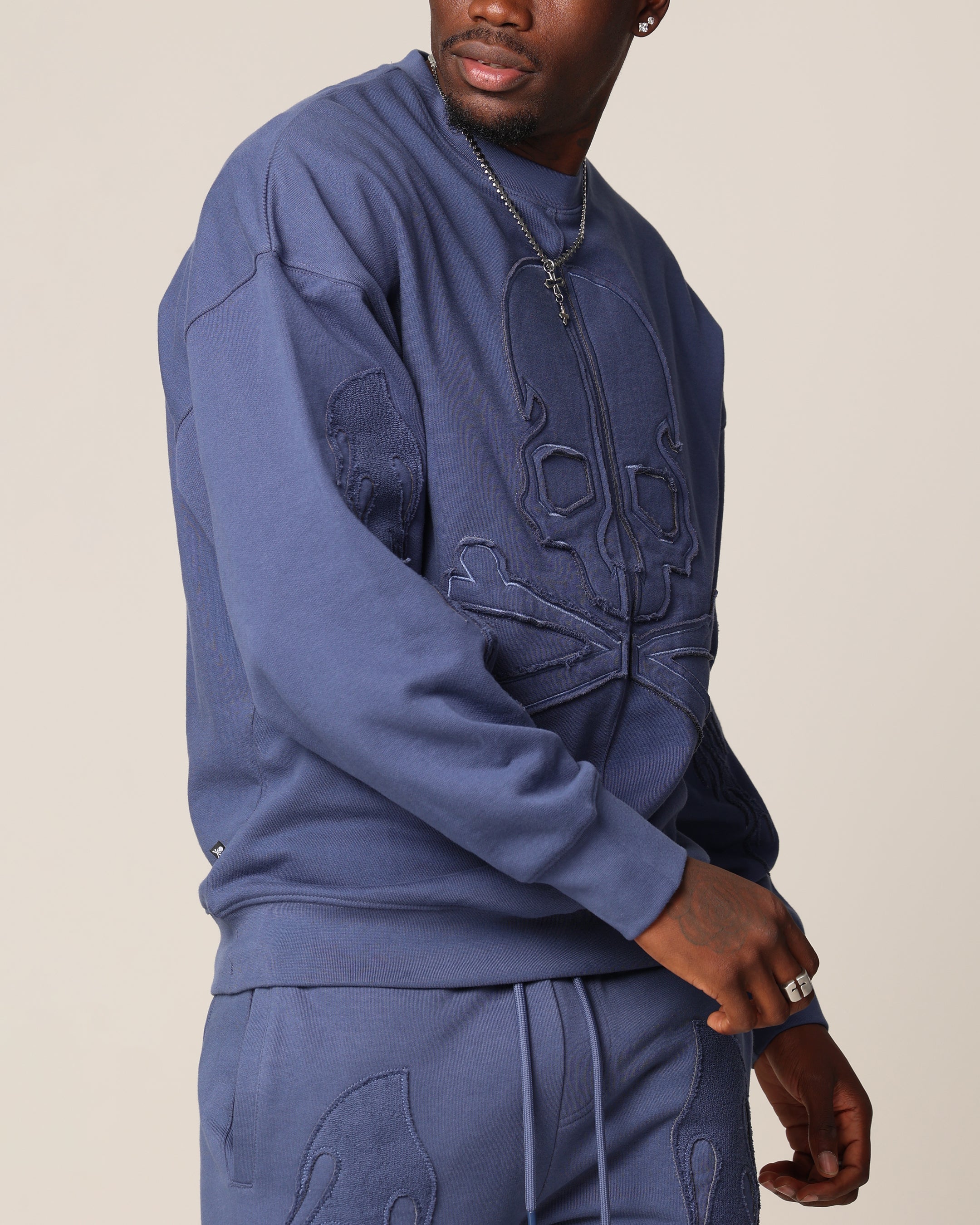 Saint Morta Hellfire Boxy Crewneck Petrol Blue、mySite、zt4zffjzw