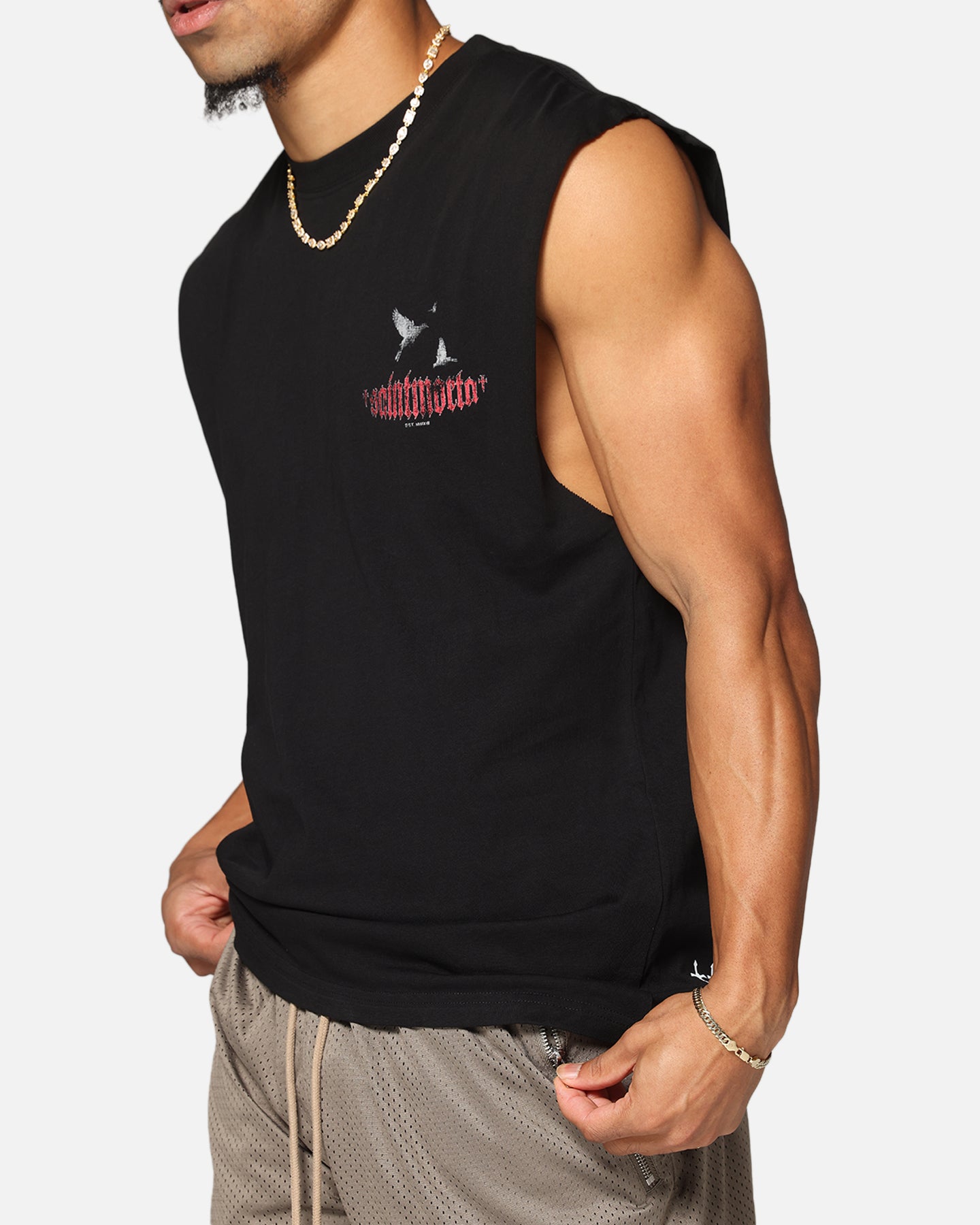 Saint Morta Amorfati Oversized Muscle T-Shirt Black、mySite、zt4zffjzw