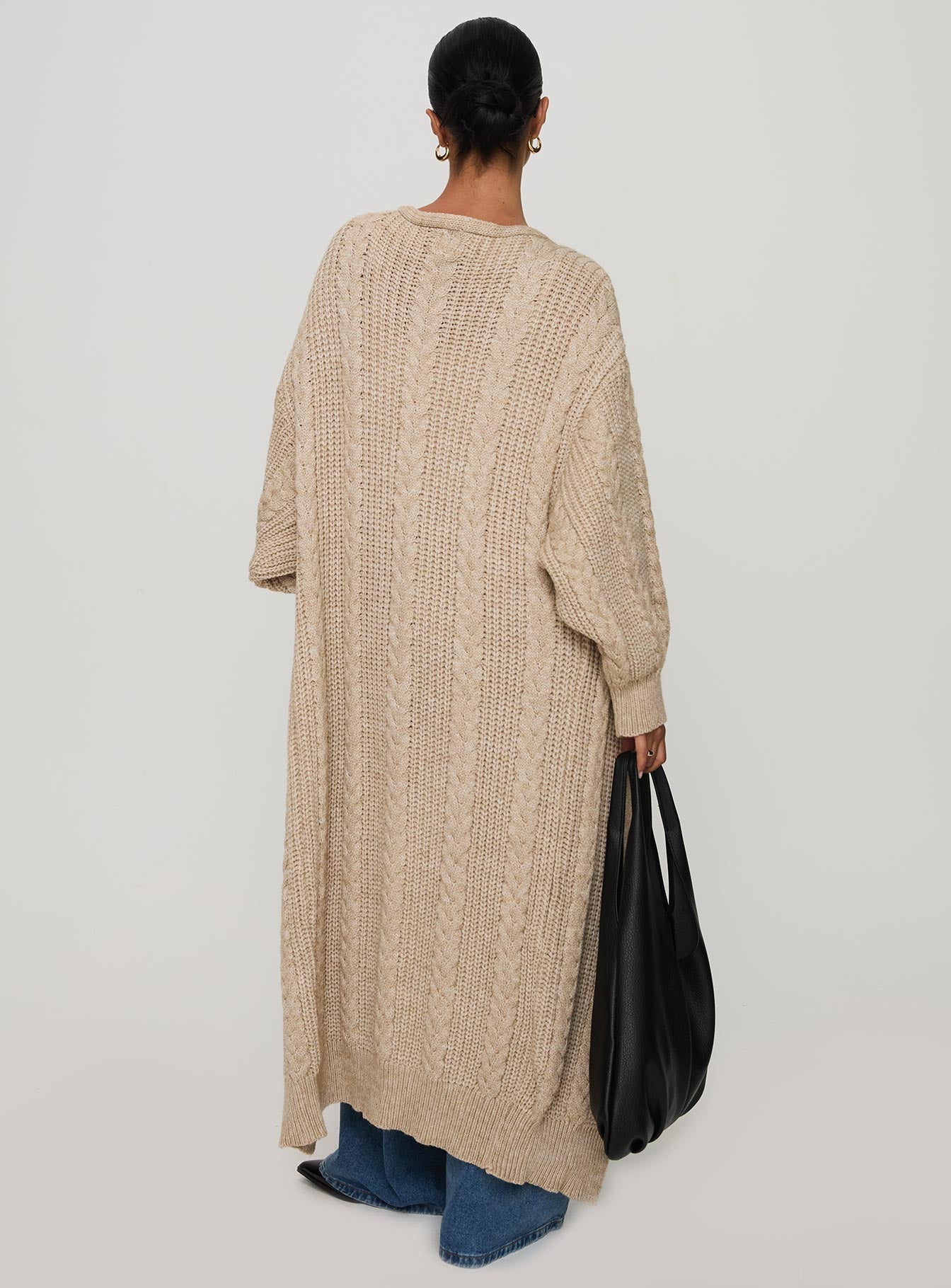 Orkid Cable Knit Cardigan Beige、mySite、solidvoid