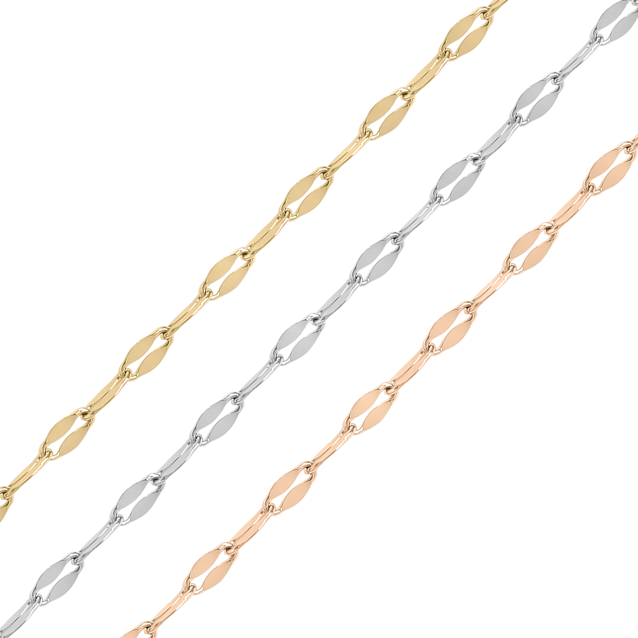 2mm 18K Gold PVD Stainless Steel Lip Permanent Jewelry Chain By The Foot / SPL1011、mySite、dreamappss