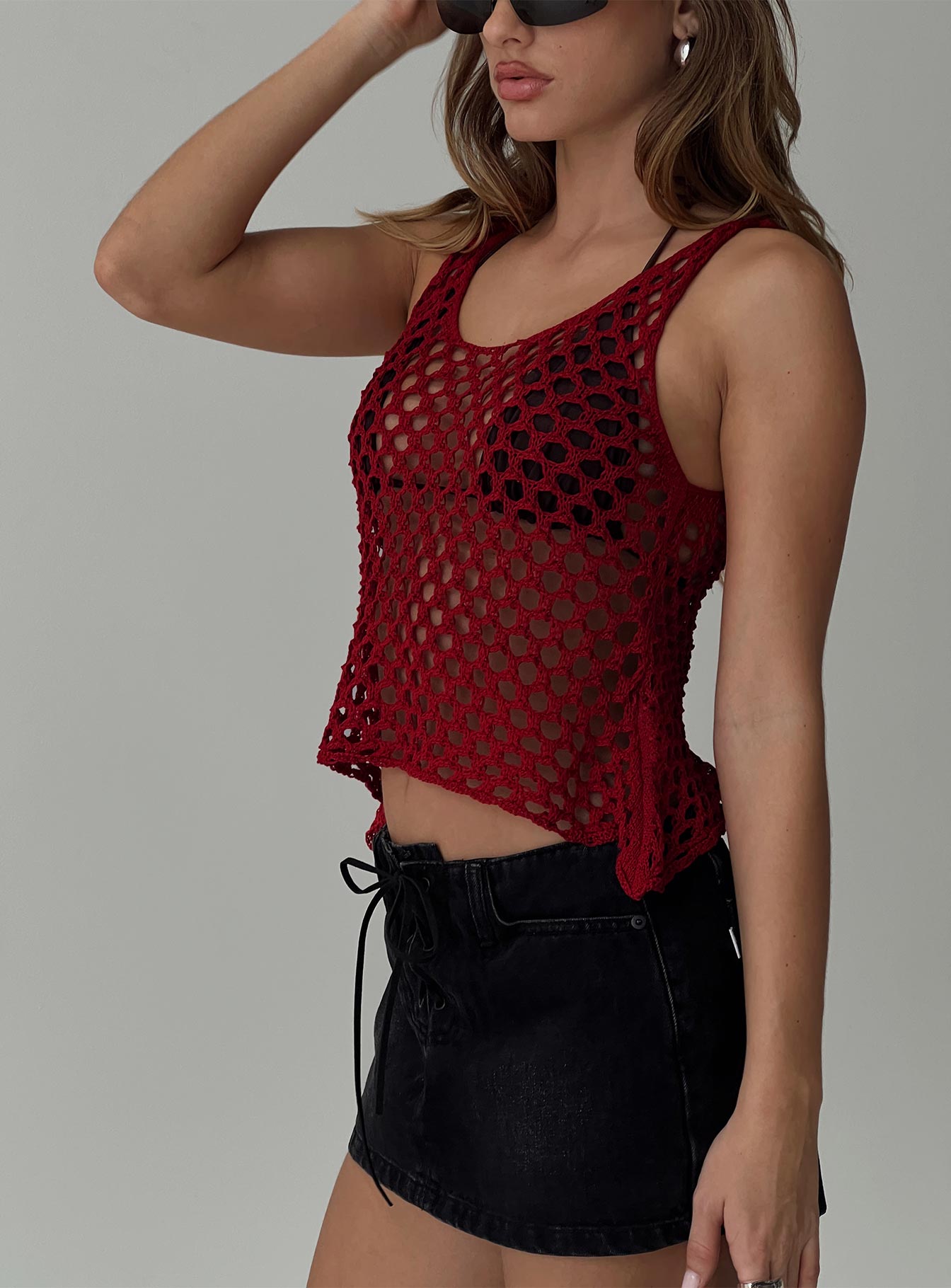 Shikarni Knit Top Red、mySite、solidvoid
