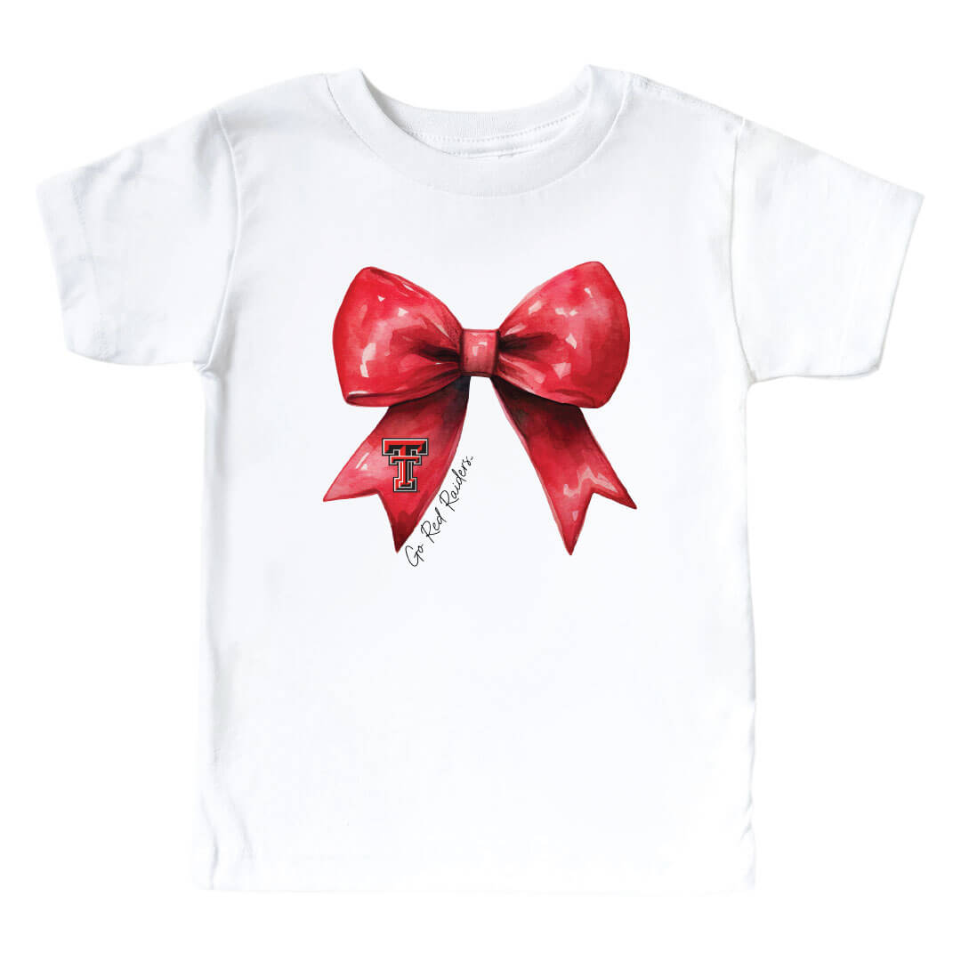  Texas Tech University | Footballs & Bows Kids Graphic Tee、mySite、layawaytickets