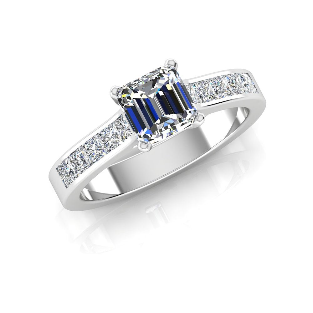 Invisible Set Asscher Cut Moissanite Engagement Ring、mySite、hinf8tx79