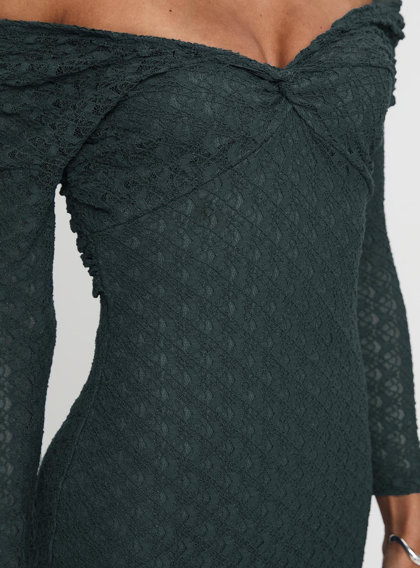 Elexis Off The Shoulder Maxi Dress Blue、mySite、solidvoid