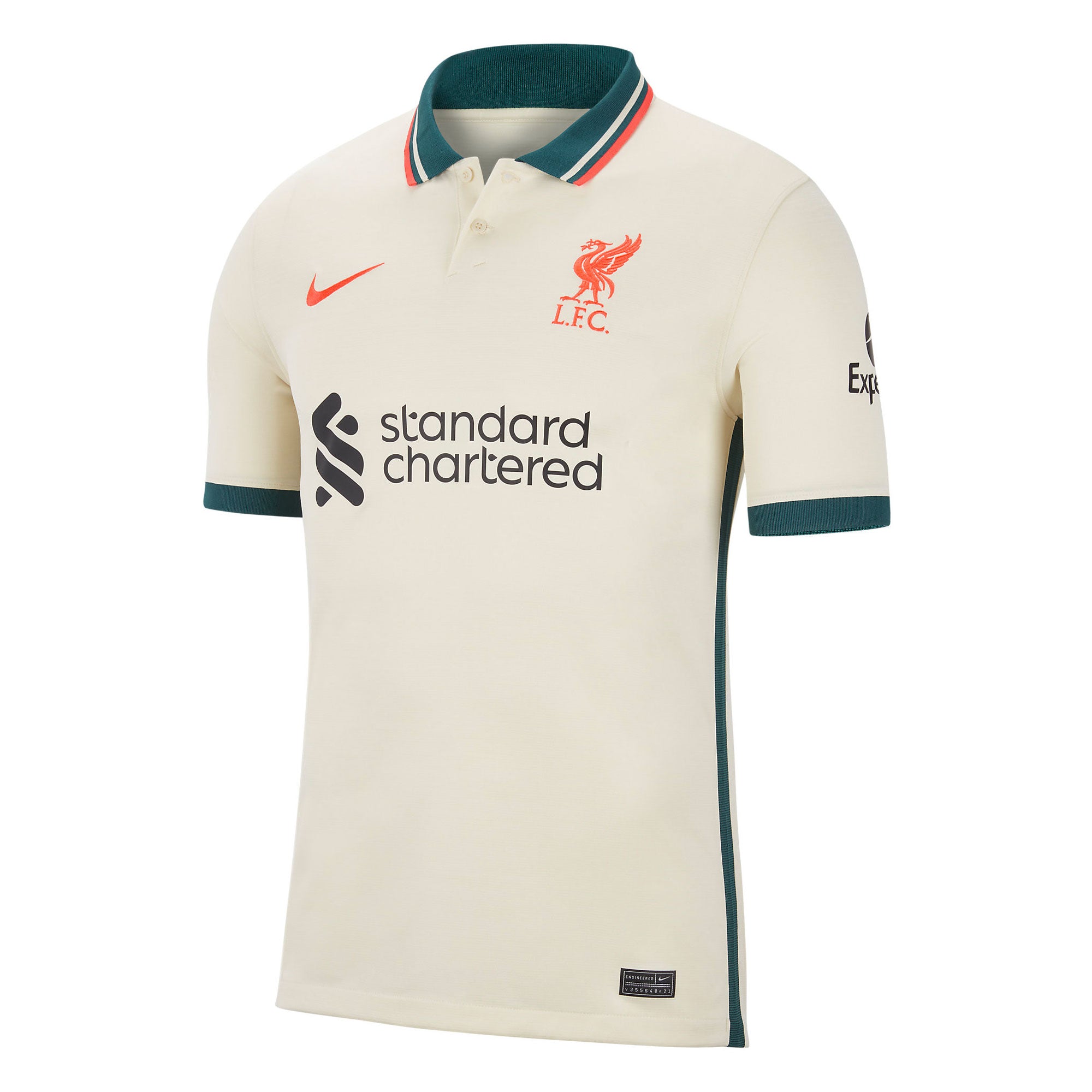Nike Men's Liverpool 2021/22 Away Jersey Pale Ivory/Fossil、mySite、noshort