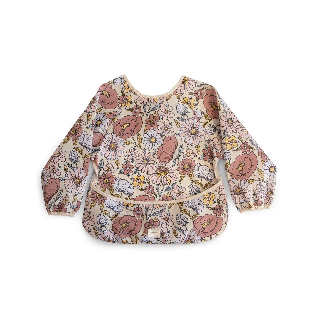  Mushie Long Sleeve Bib - Retro Flowers、mySite、merchandisen