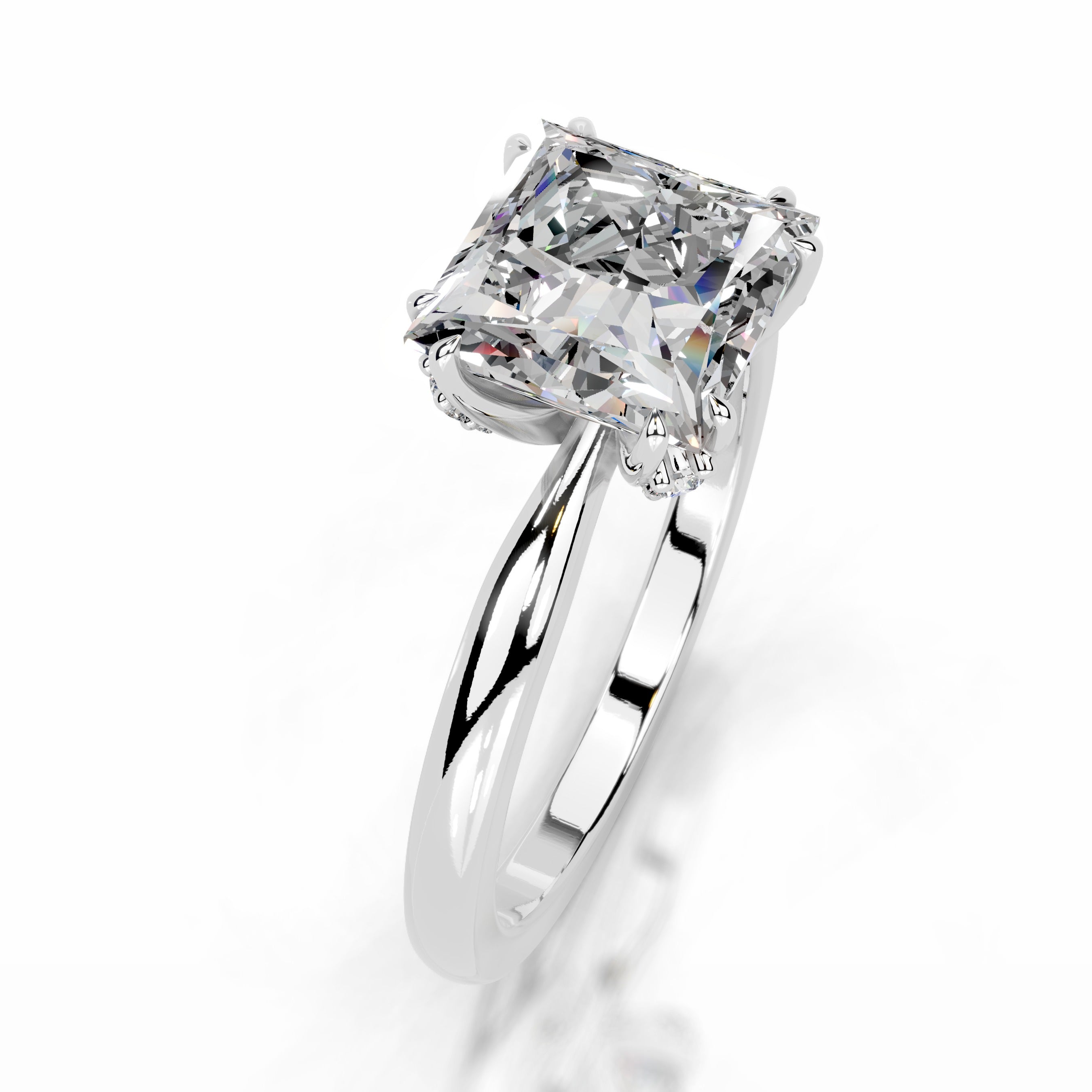 Collerina Moissanite & Diamond Ring - 18K White Gold、mySite、hinf8tx79