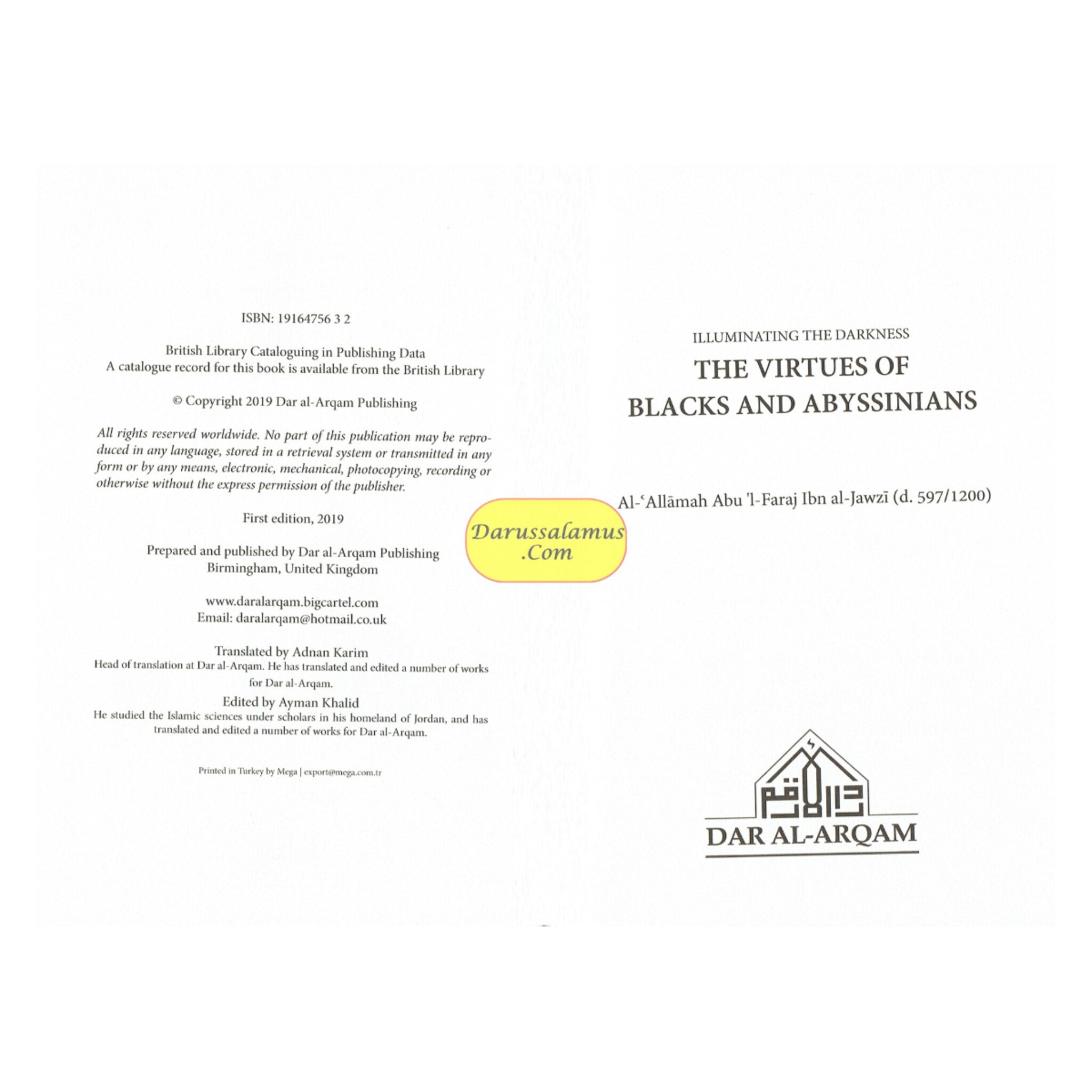 Illuminating The Darkness: The Virtues Of Blacks And Abyssinians By Al Allamah Abul-Faraj Ibn Al Jawzi、mySite、topwebapps