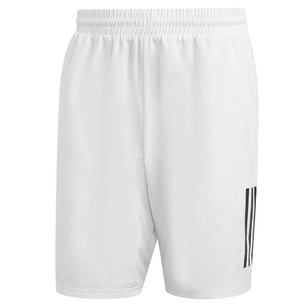 adidas Men's Club 3 Stripe 7 Short - White