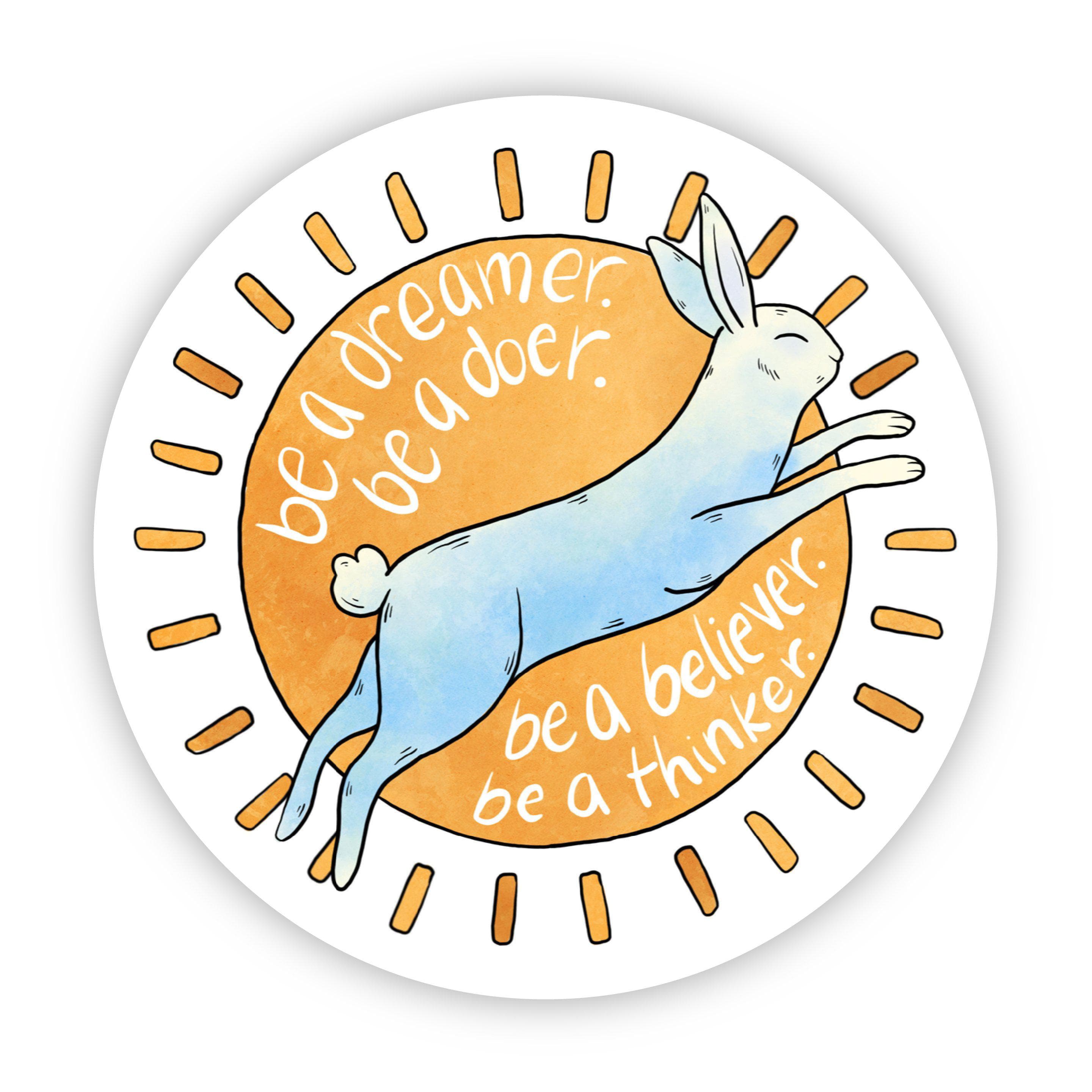  Be A Dreamer Rabbit & Sunshine Sticker - Blue、mySite、elrpsem3k