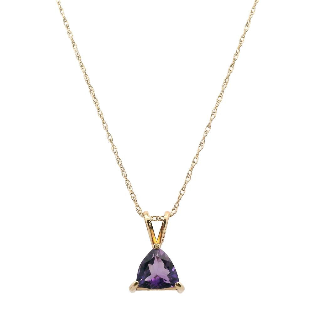 Estate 14K Yellow Gold 1.09ctw Amethyst Solitaire Necklace、mySite、botmansion