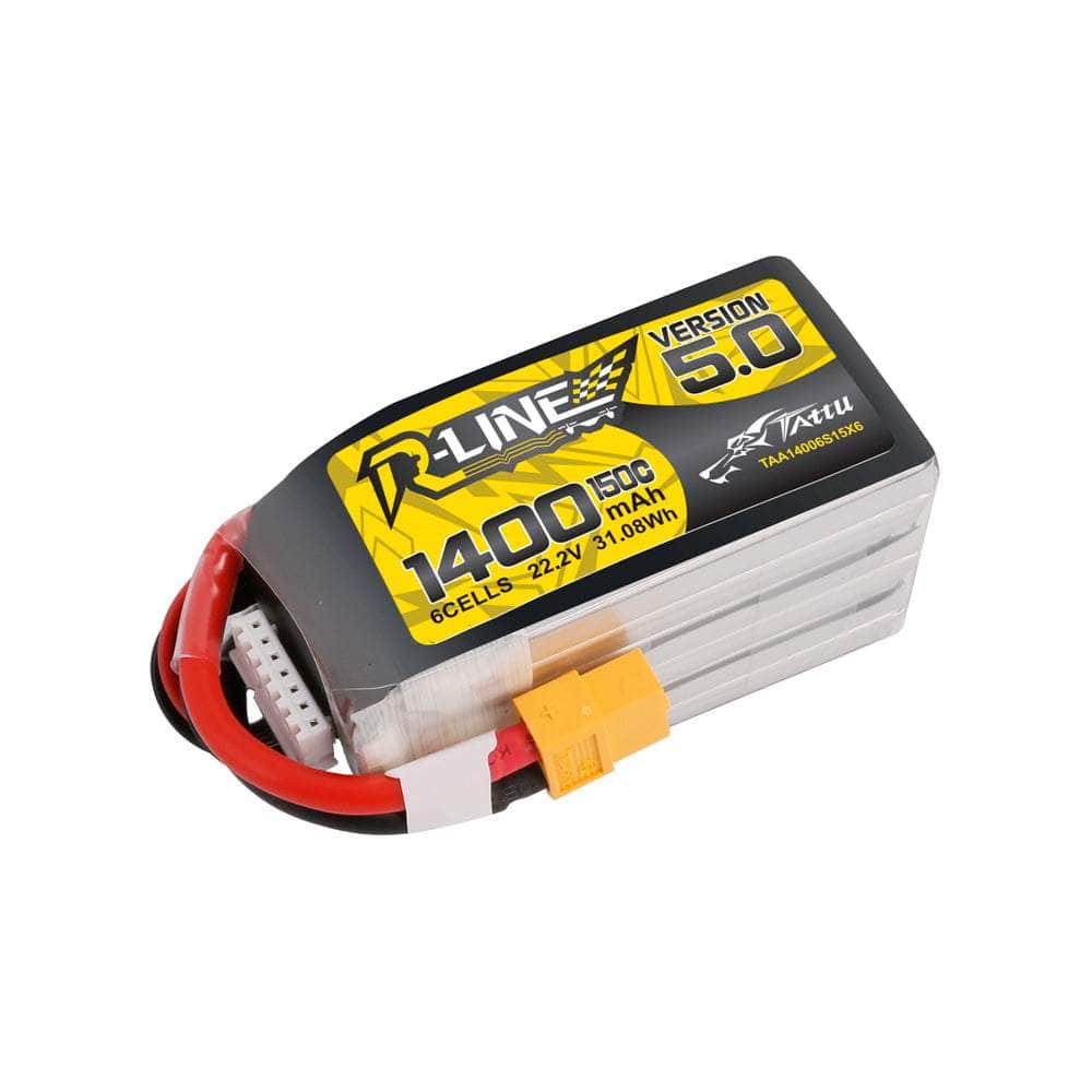  Tattu R-Line Version 5.0 22.2V 6S 1400mAh 150C LiPo Battery - XT60、mySite、merchandisen