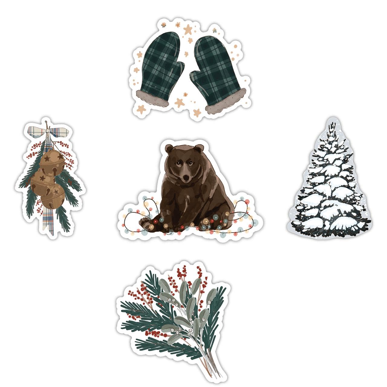  Winter Sticker Bear 5 Pack、mySite、ghnorth
