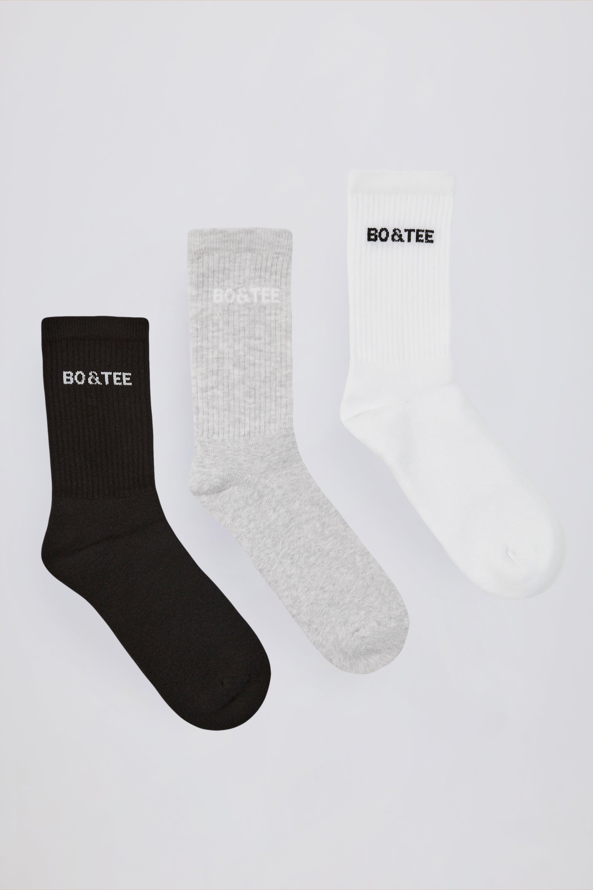 Ribbed Crew Sock Bundle in Multi、mySite、solidvoid