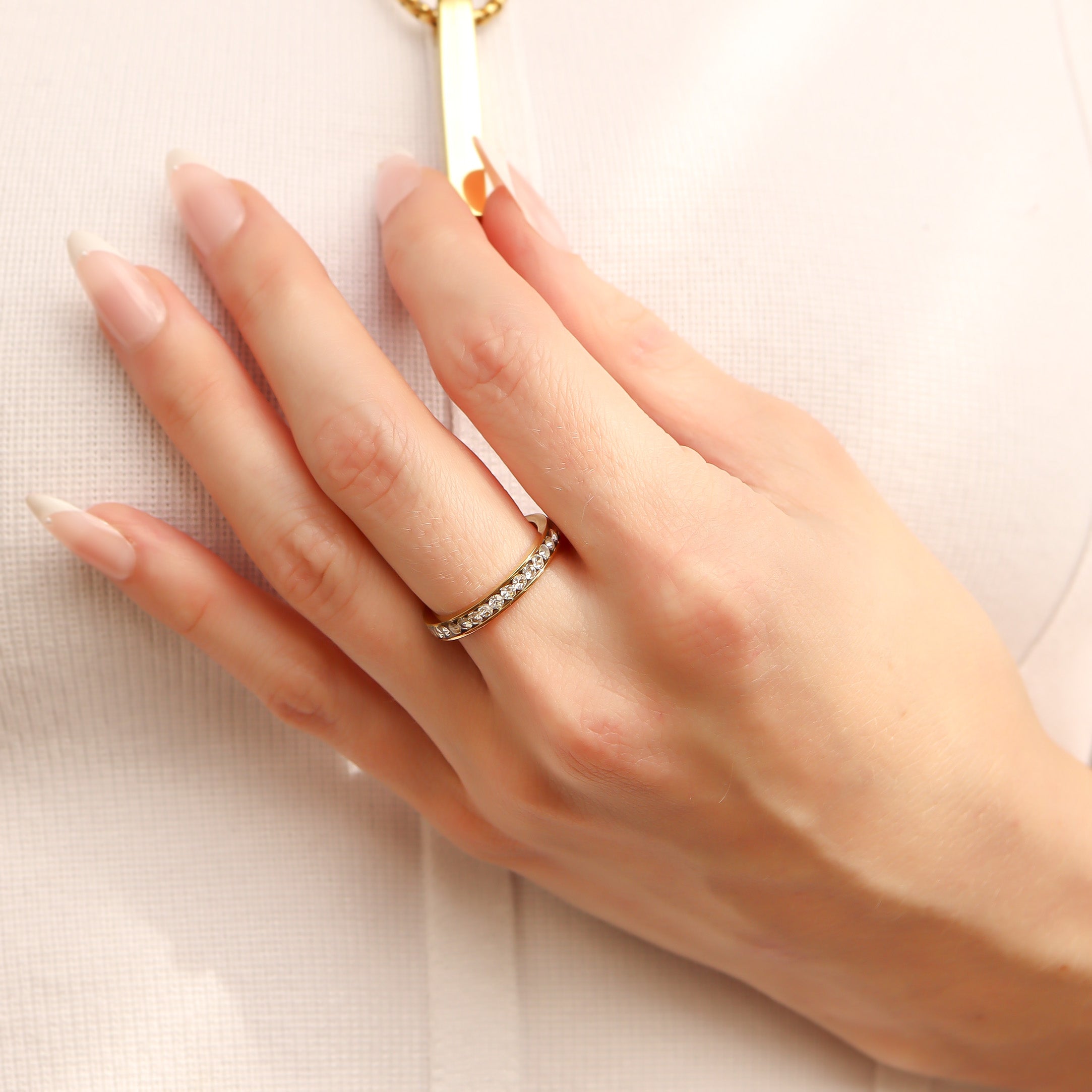 18K Gold PVD Stainless Steel CZ Eternity Ring / ETR3000、mySite、dreamappss