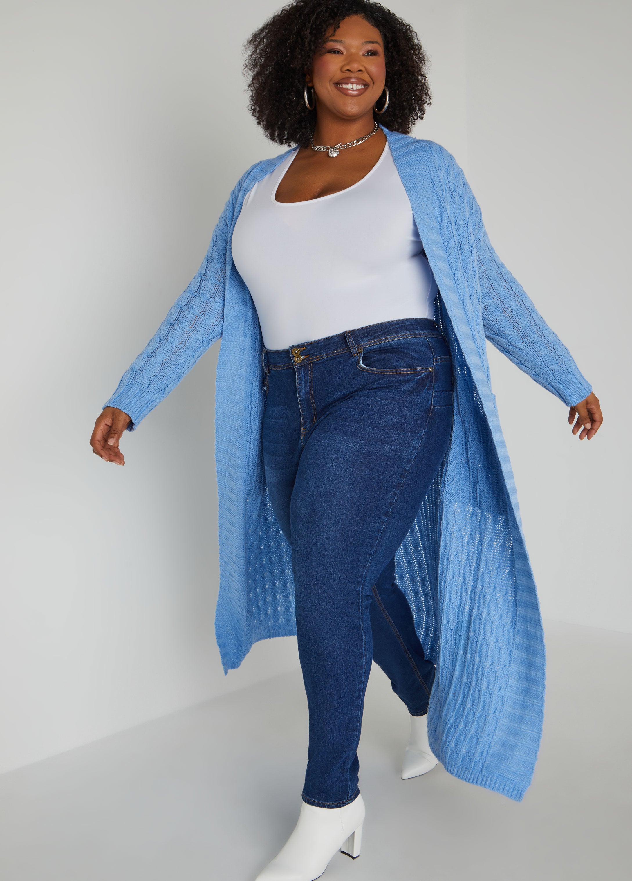 Cable Knit Pocketed Duster、mySite、bengalsvssteelers