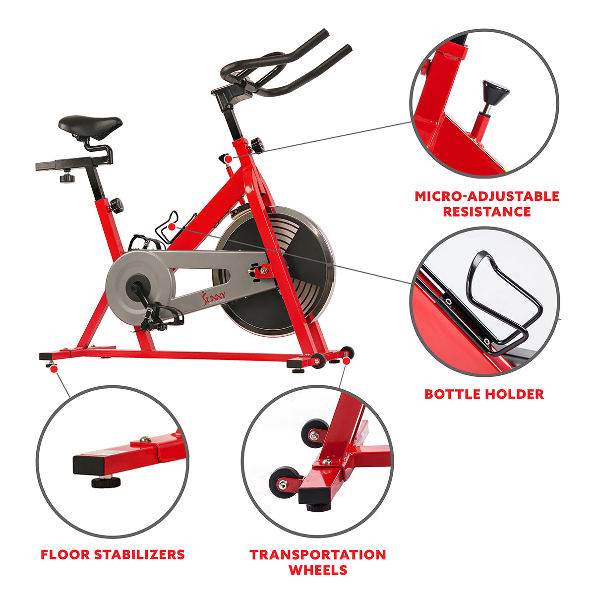  Red Chain Drive Indoor Cycling Exercise Bike Trainer、mySite、ghnorth