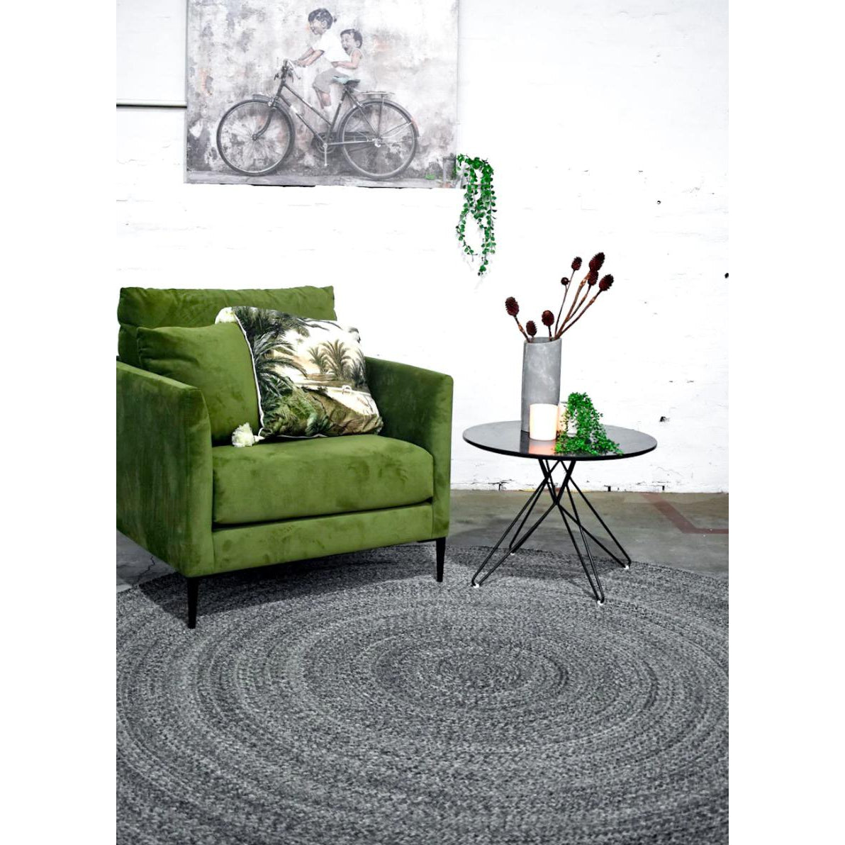 Braided Round Midnight Area Rug、mySite、gigharbornorthrealestate