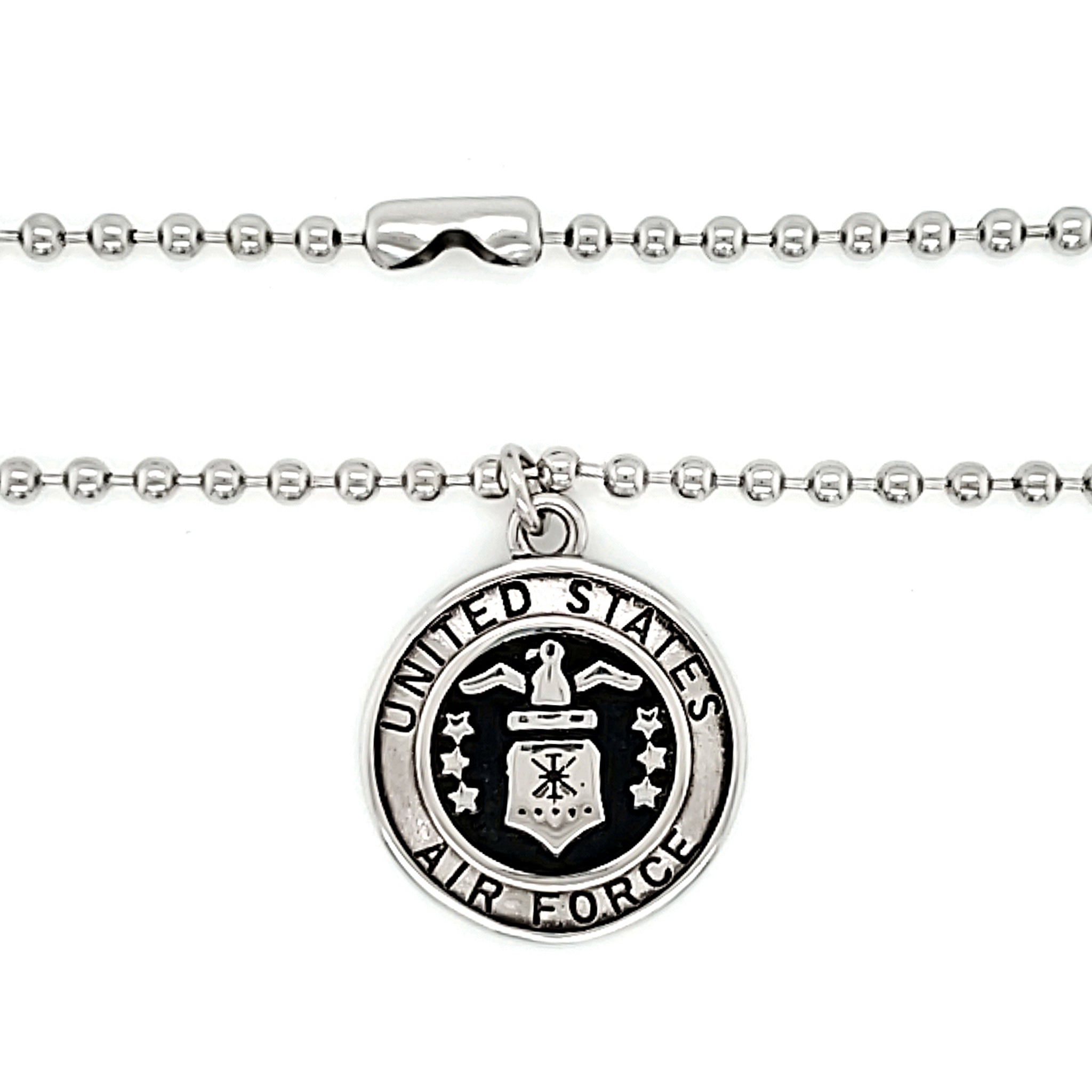 Stainless Steel United States Air Force Polished Pendant on Ball Chain / CHJ4074、mySite、dreamappss